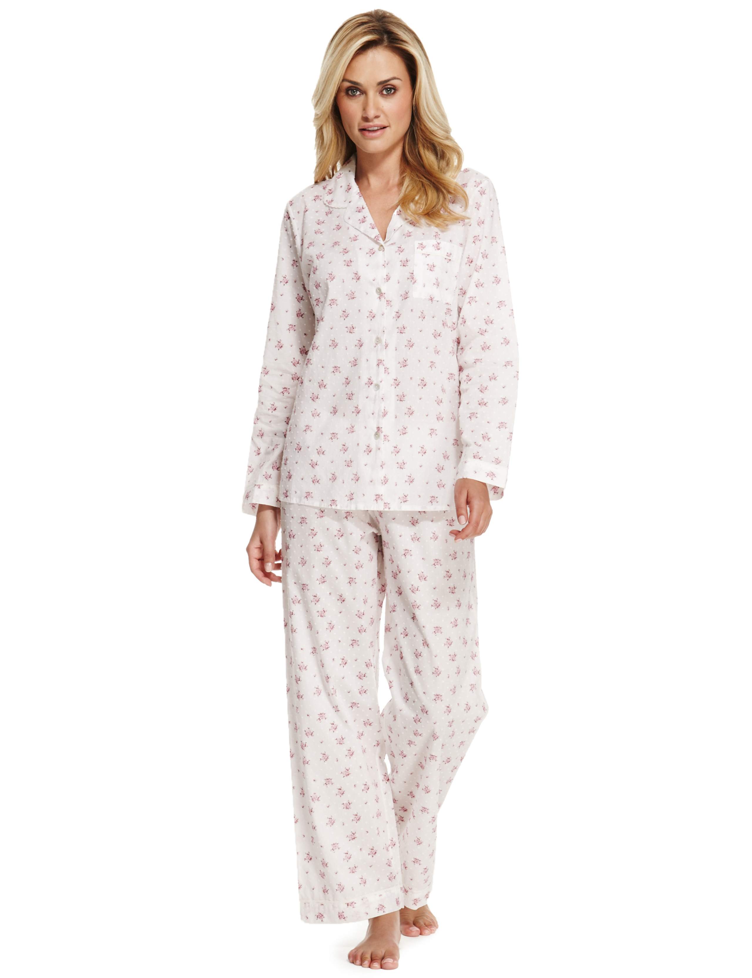 Pure Cotton Rose Print Pyjamas with Cool Comfort™ Technology 1 of 6