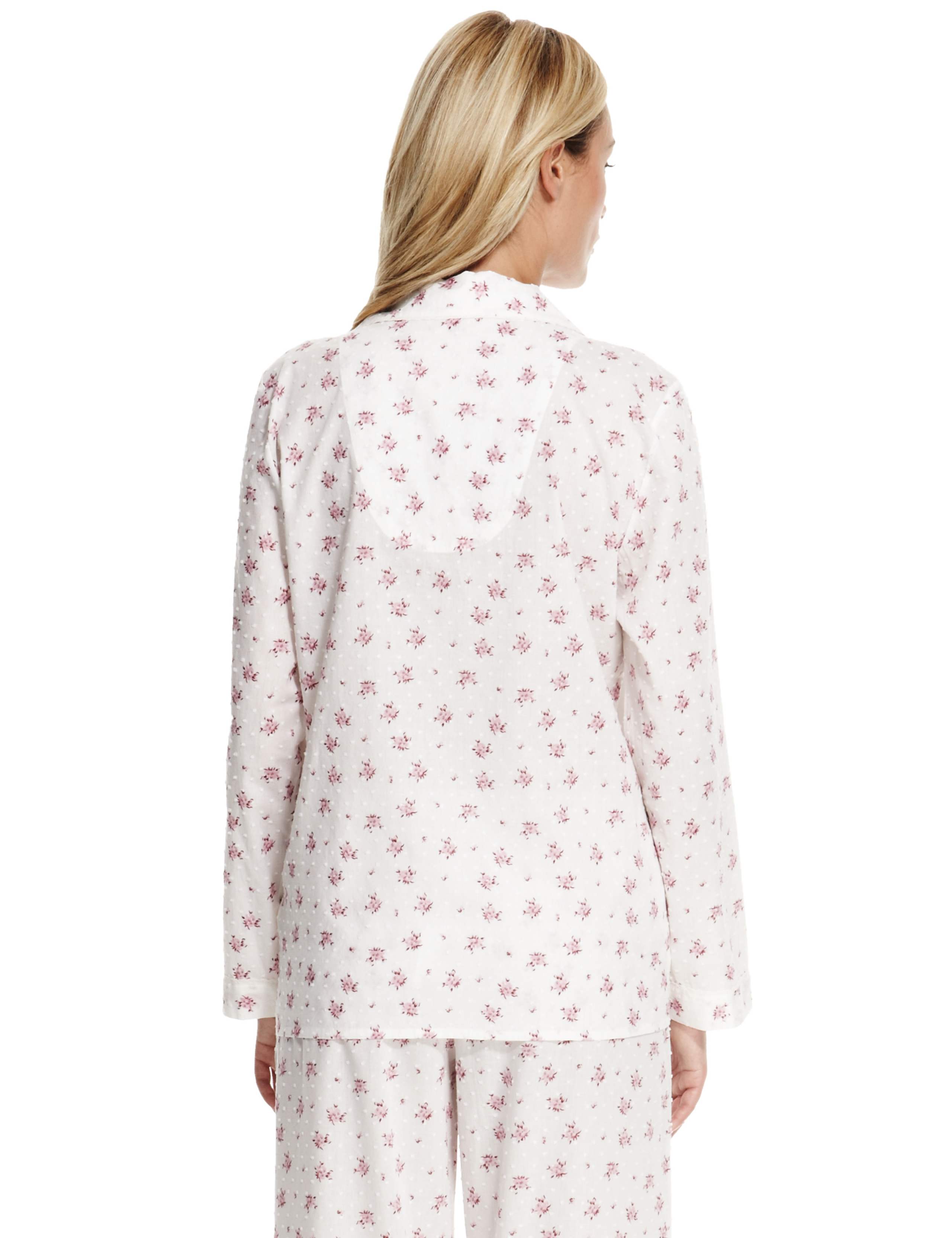Pure Cotton Rose Print Pyjamas with Cool Comfort™ Technology 5 of 6