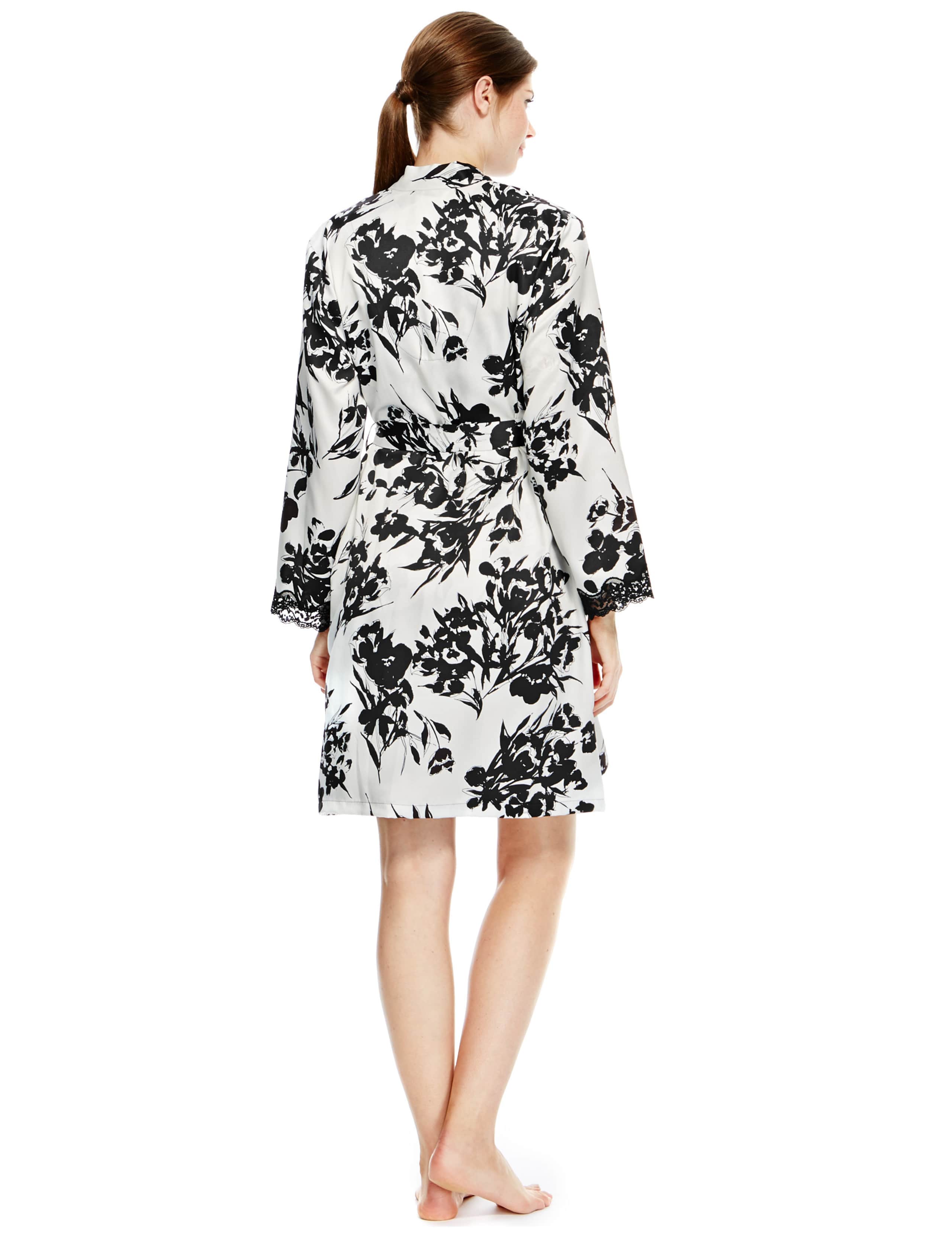 Floral Belted Satin Short Wrap 3 of 3