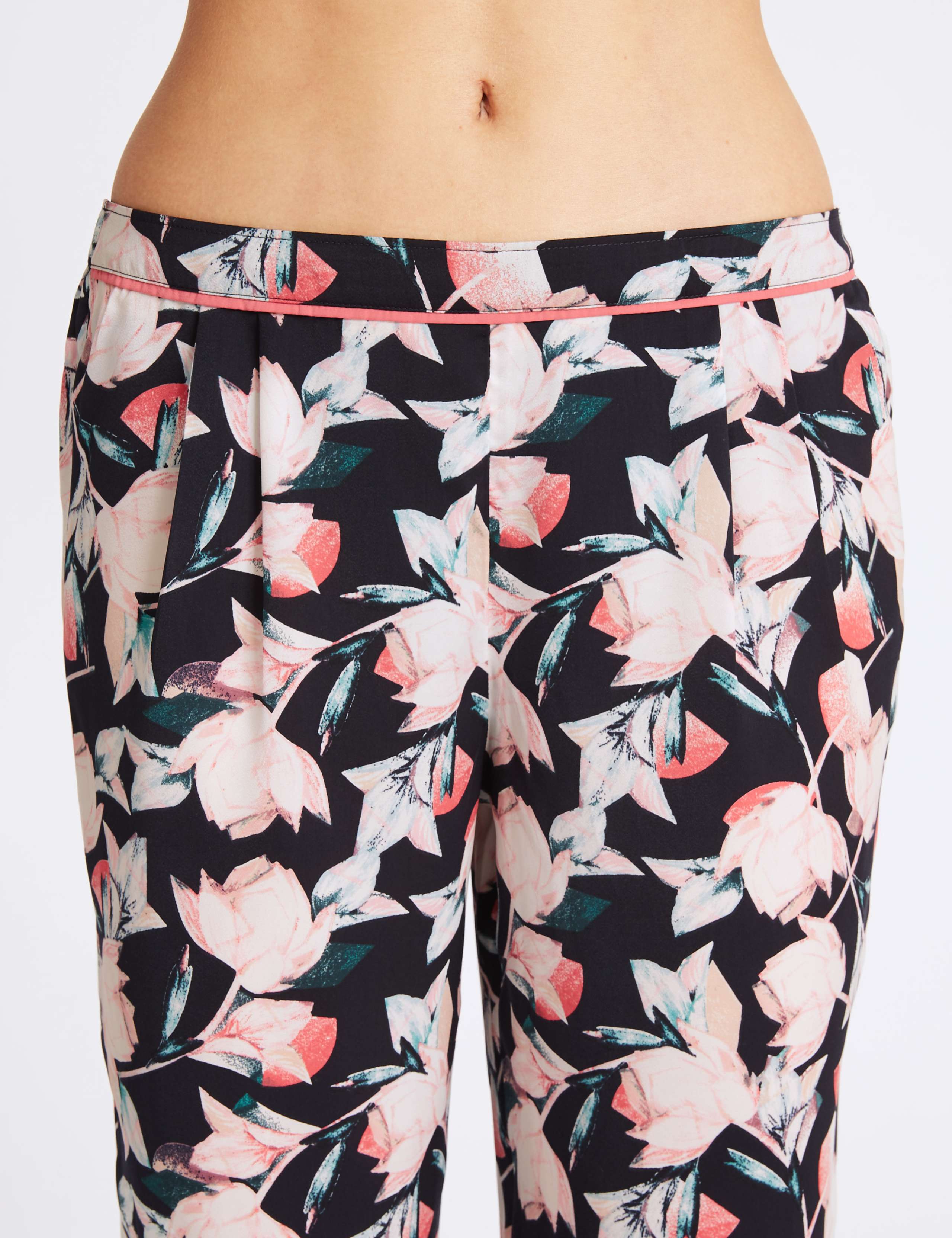 Satin Floral Print Long Sleeve Pyjama Set 3 of 5