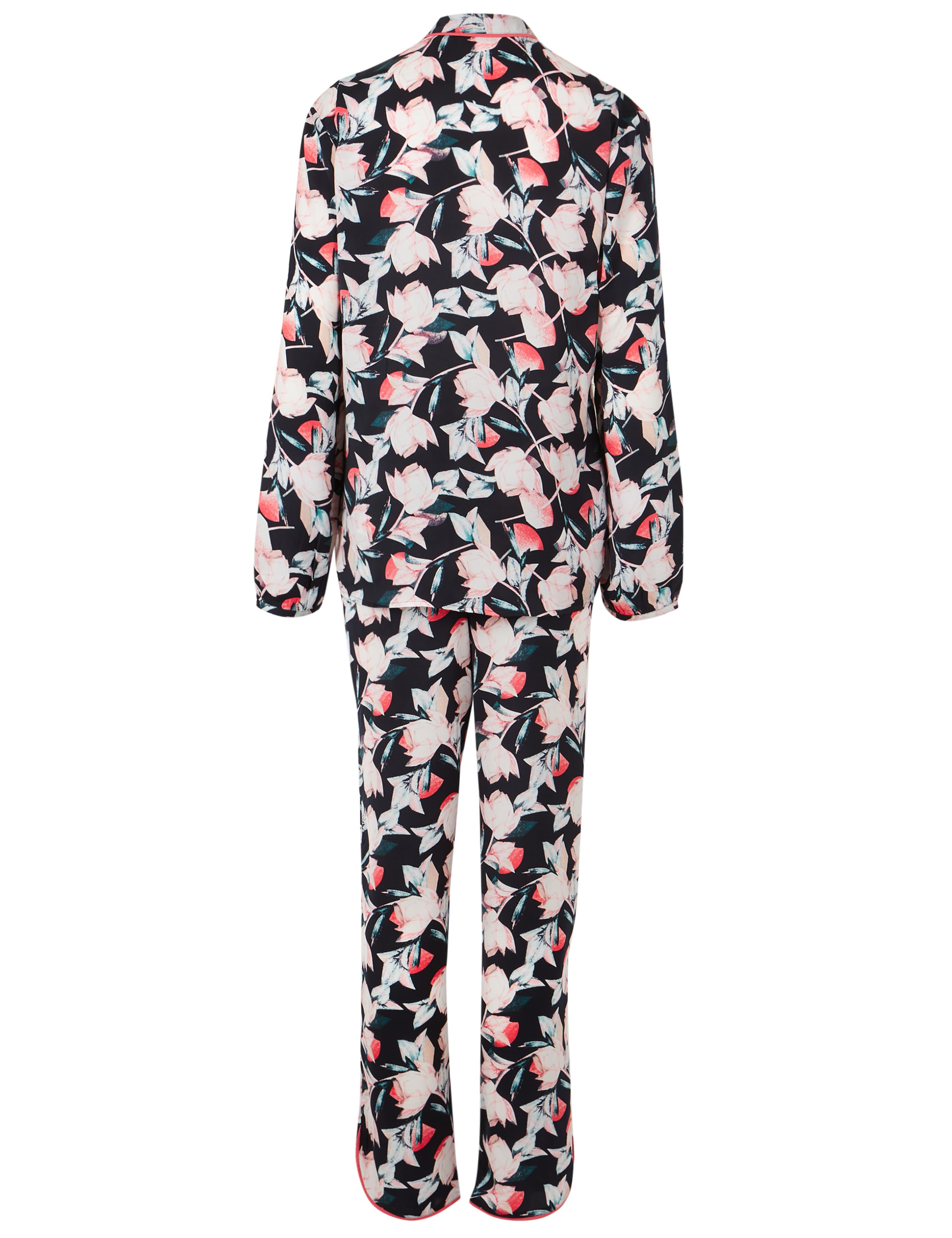 Satin Floral Print Long Sleeve Pyjama Set 5 of 5