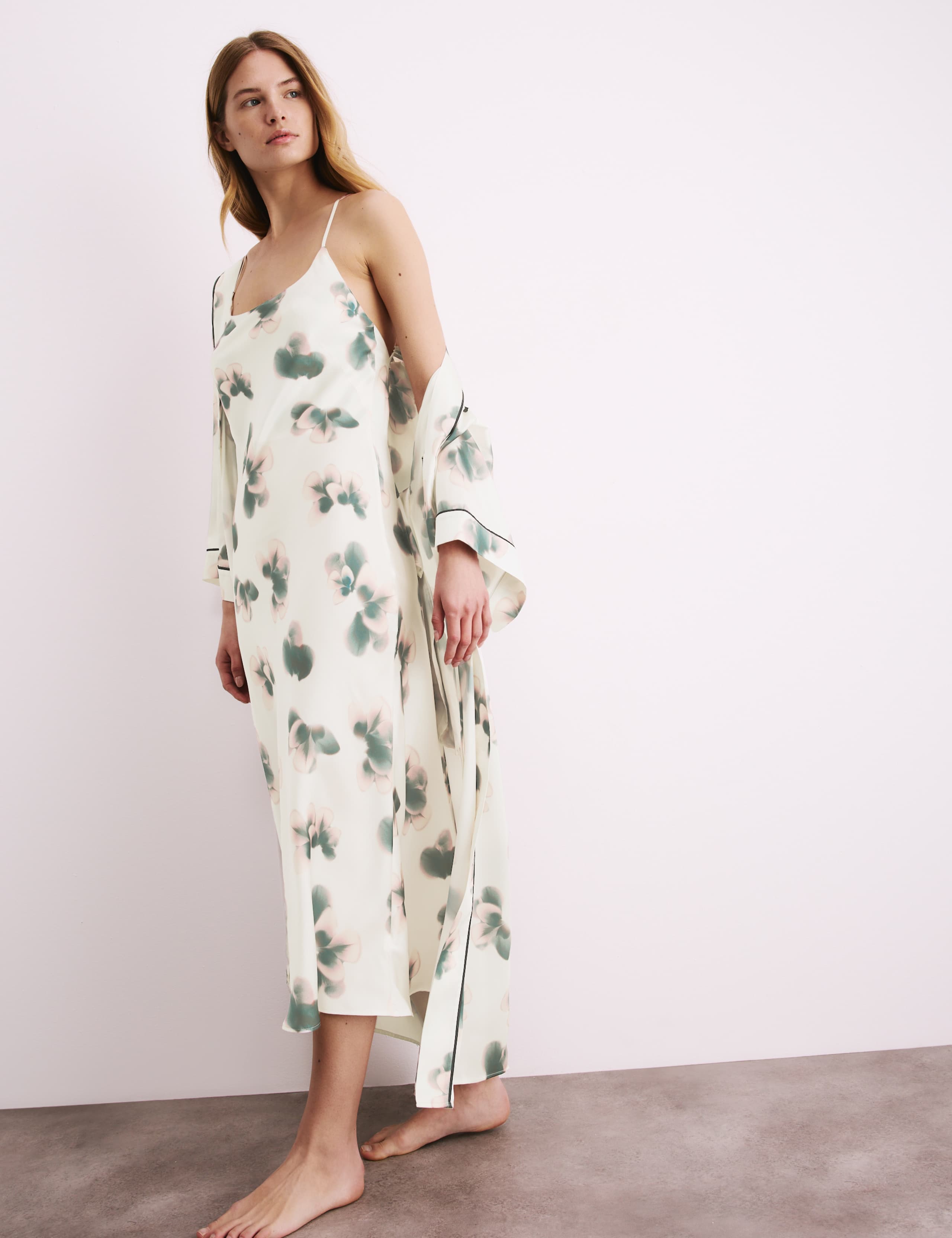 Satin Floral Long Chemise 4 of 6