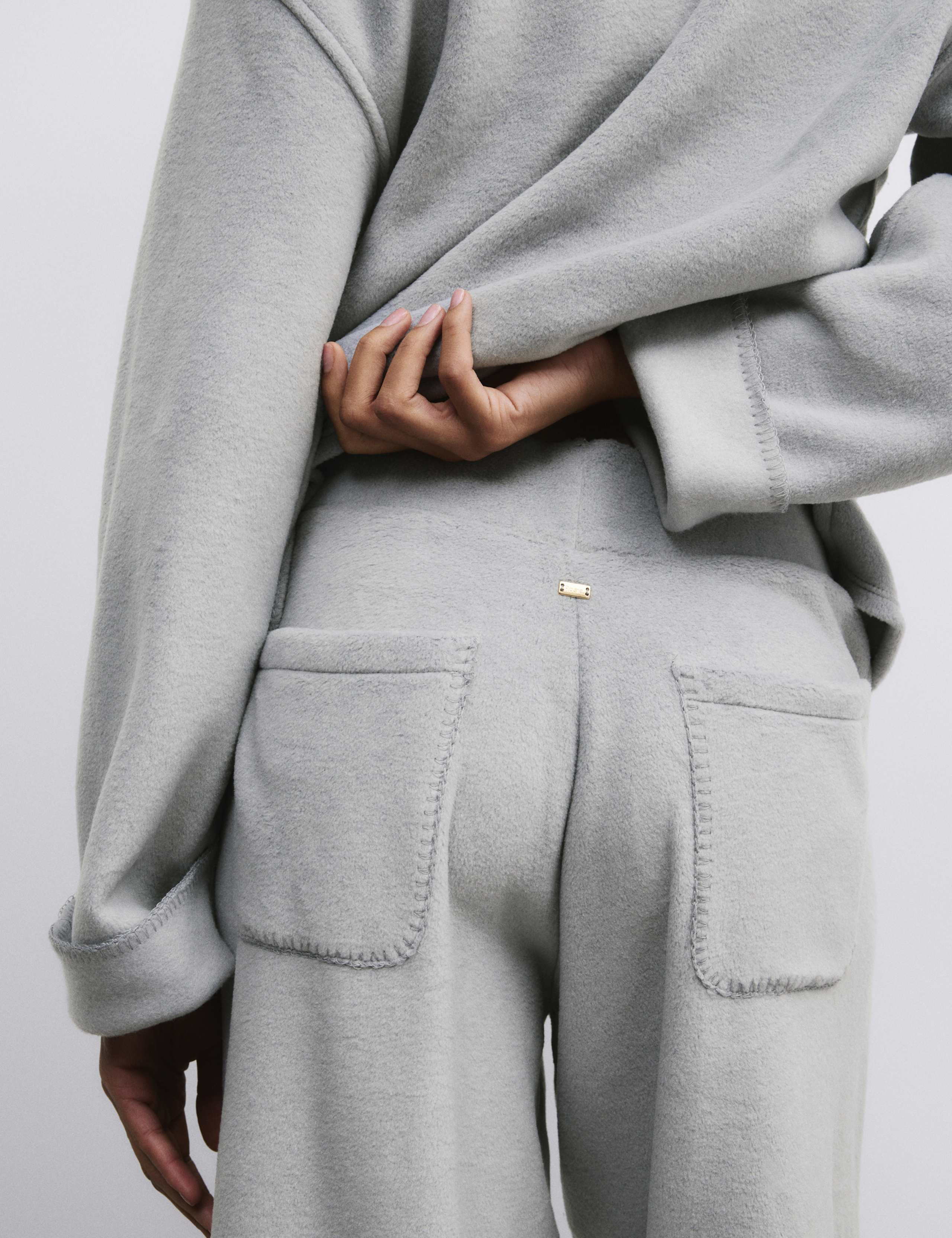 Fleece High Neck Lounge Pyjama Set 3 of 6