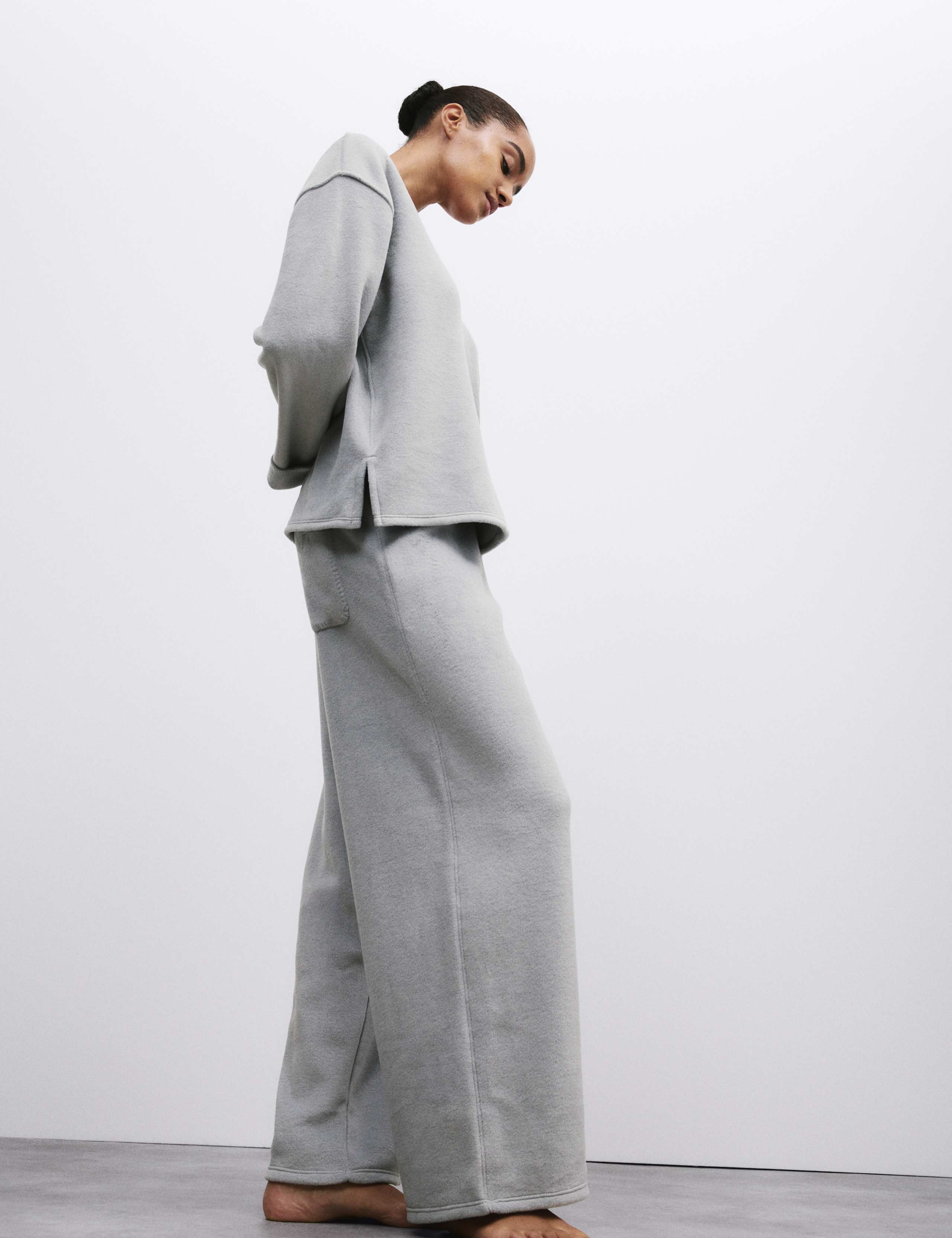 Fleece High Neck Lounge Pyjama Set 4 of 6