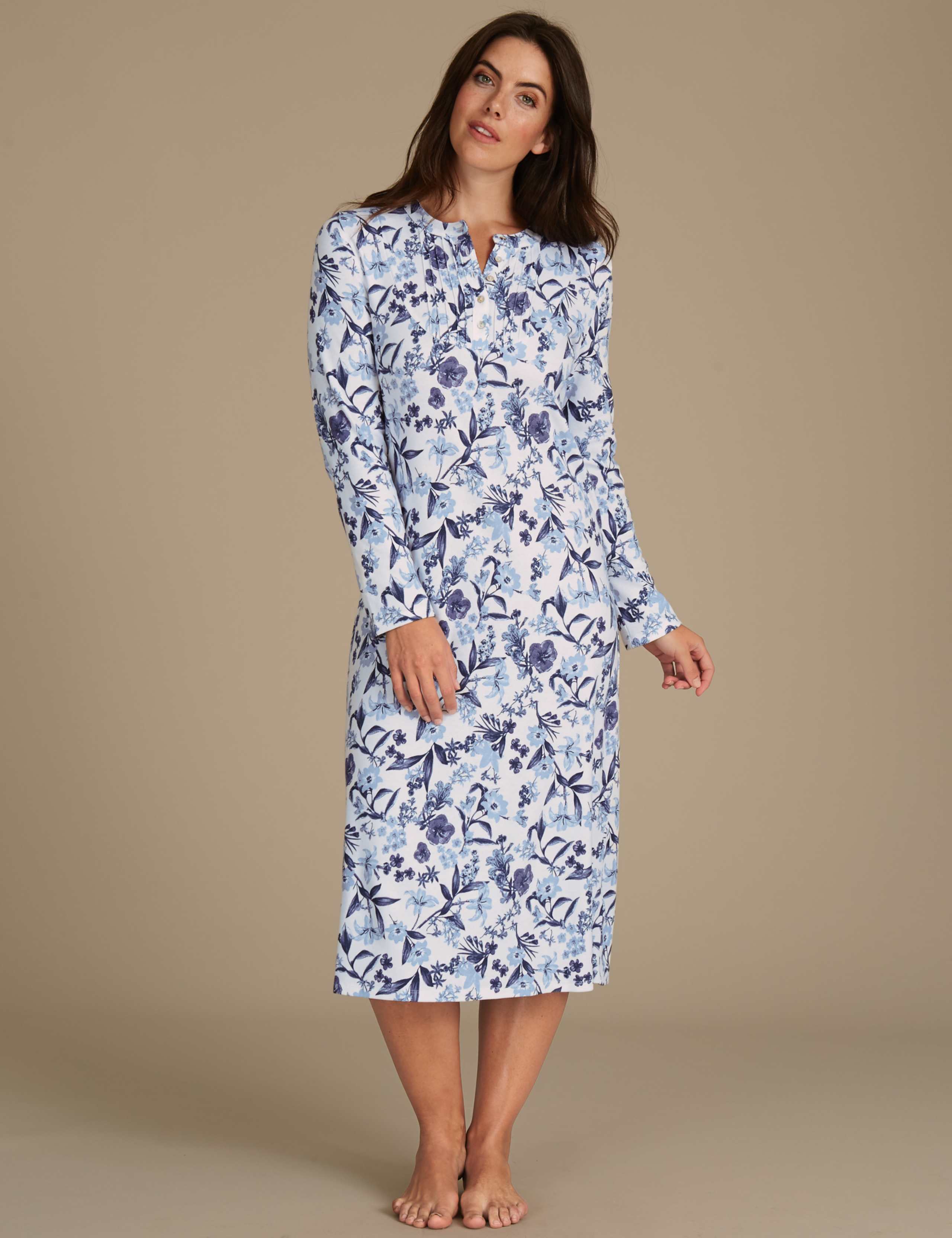 Pure Cotton Printed Nightdress 1 of 5