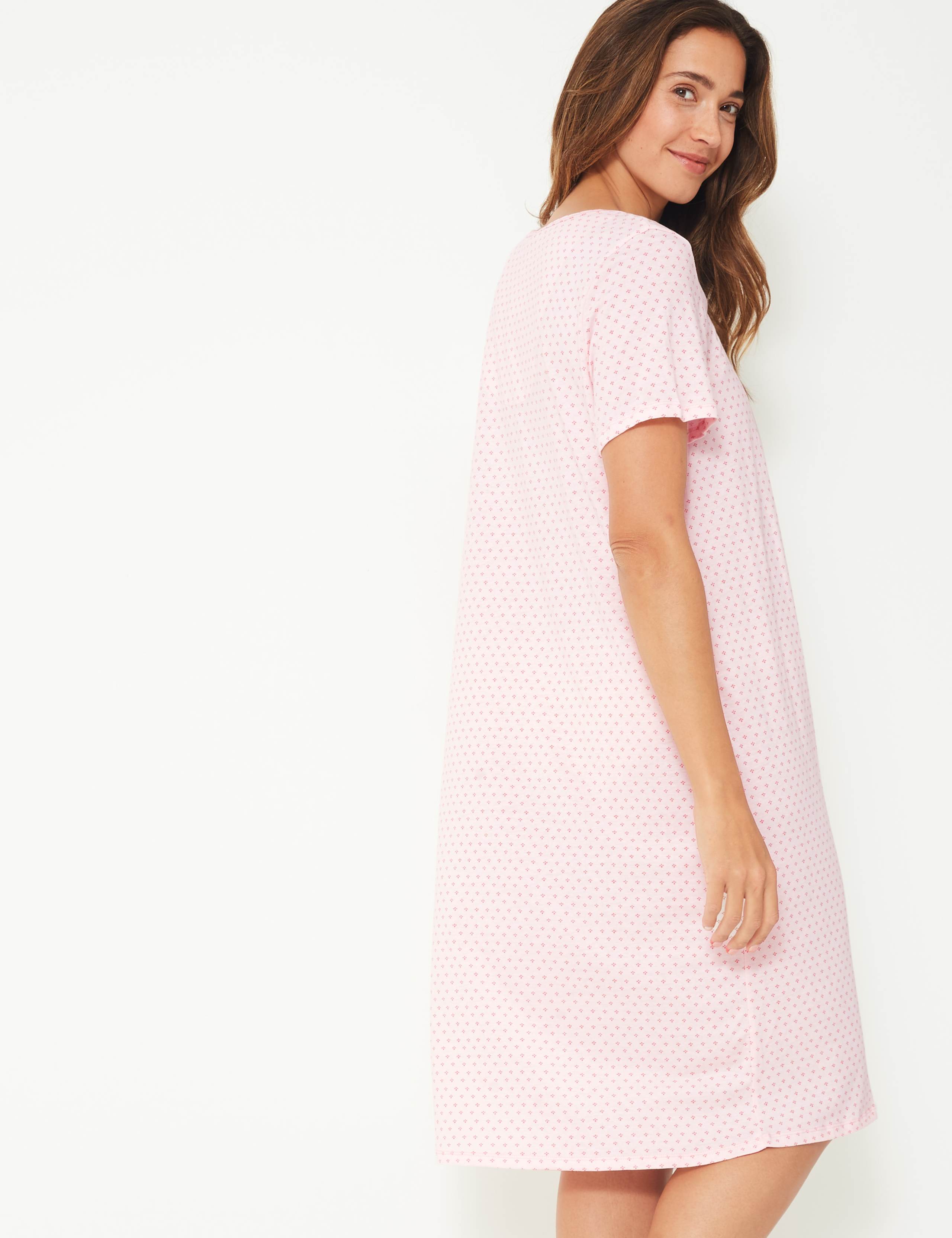 Jersey Tile Short Sleeve Nightdress 4 of 4