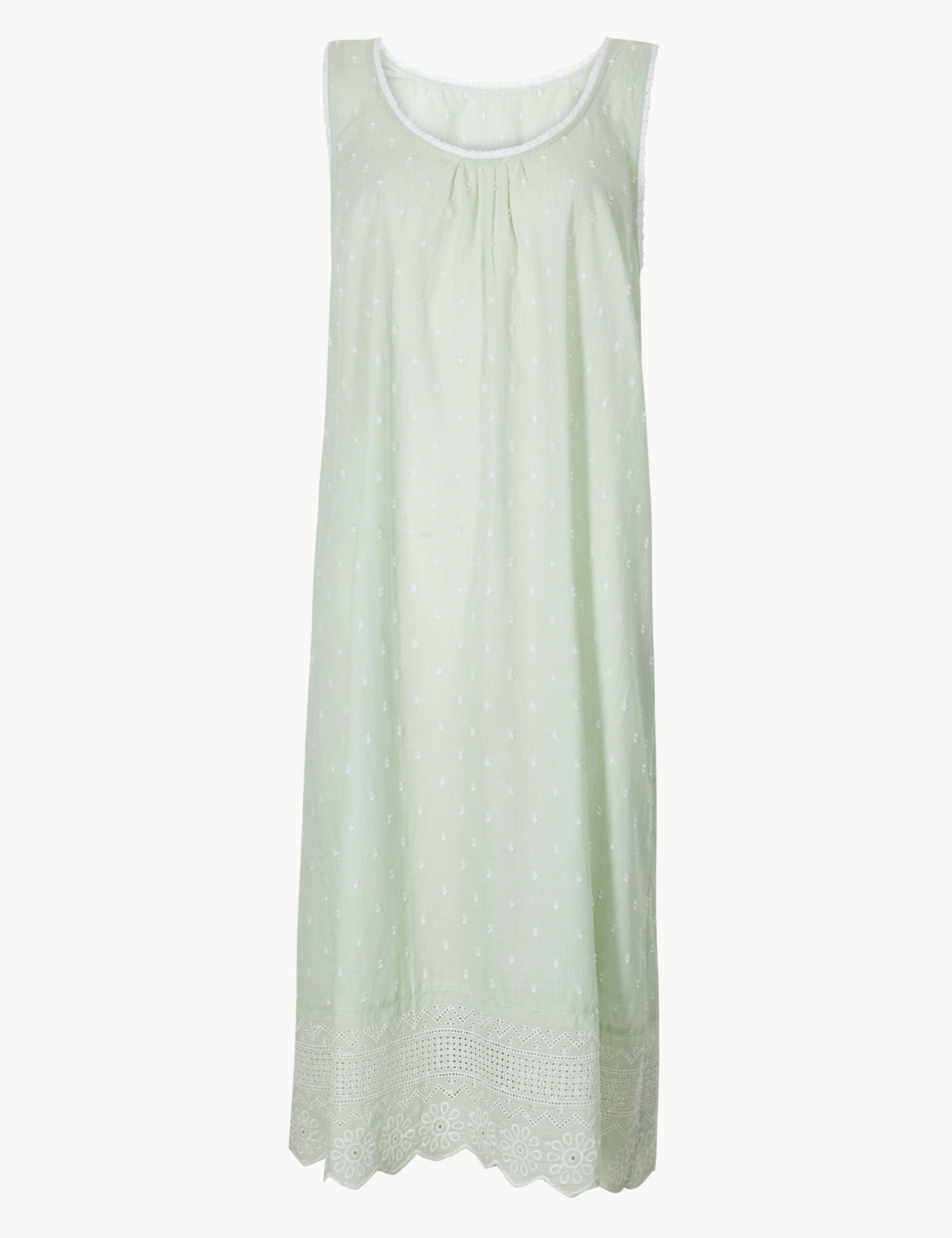 Pure Cotton Embroidered Dobby Nightdress 2 of 4