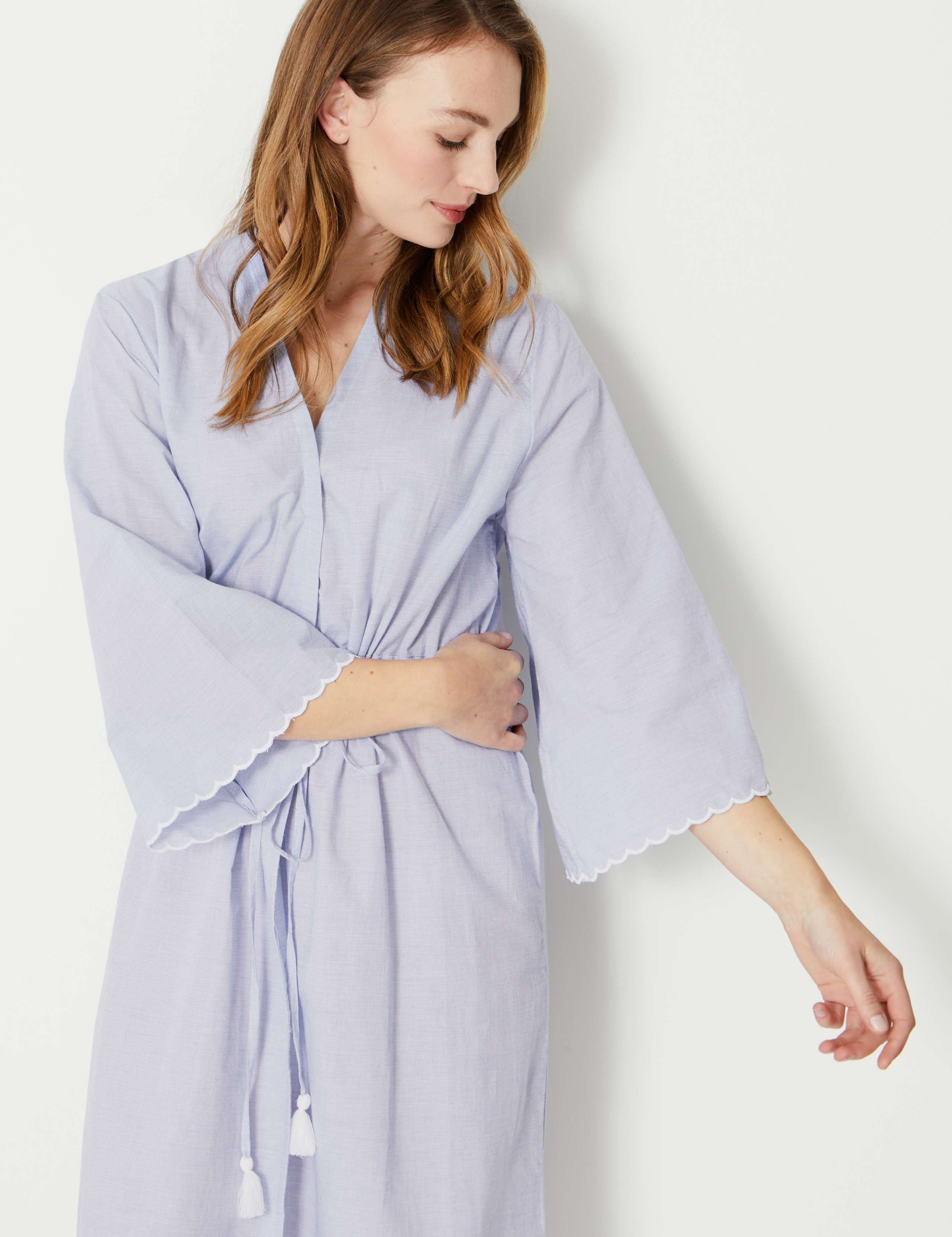 Pure Cotton Broderie Dressing Gown   2 of 3