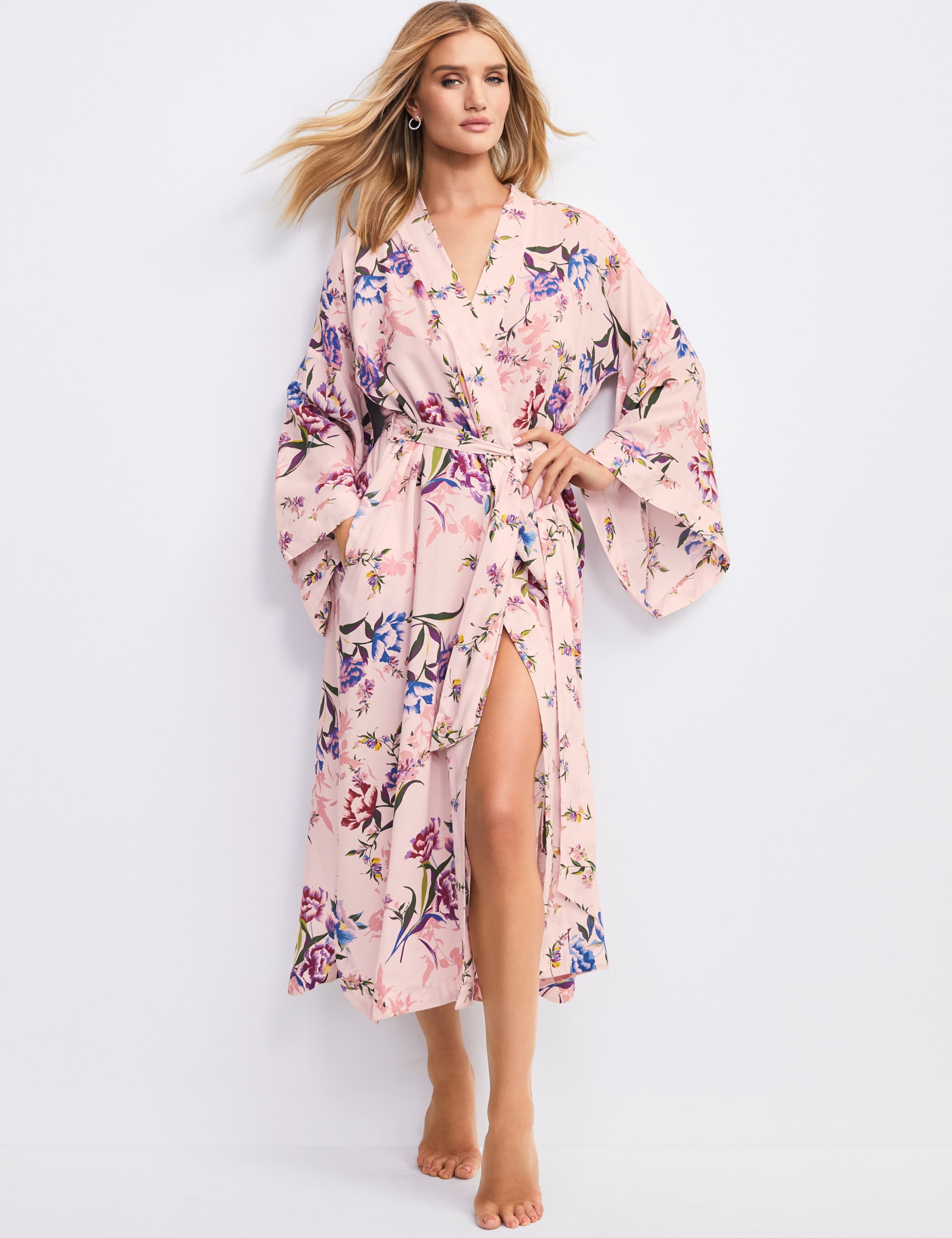 Pure Modal Floral Wrap Dressing Gown 1 of 2