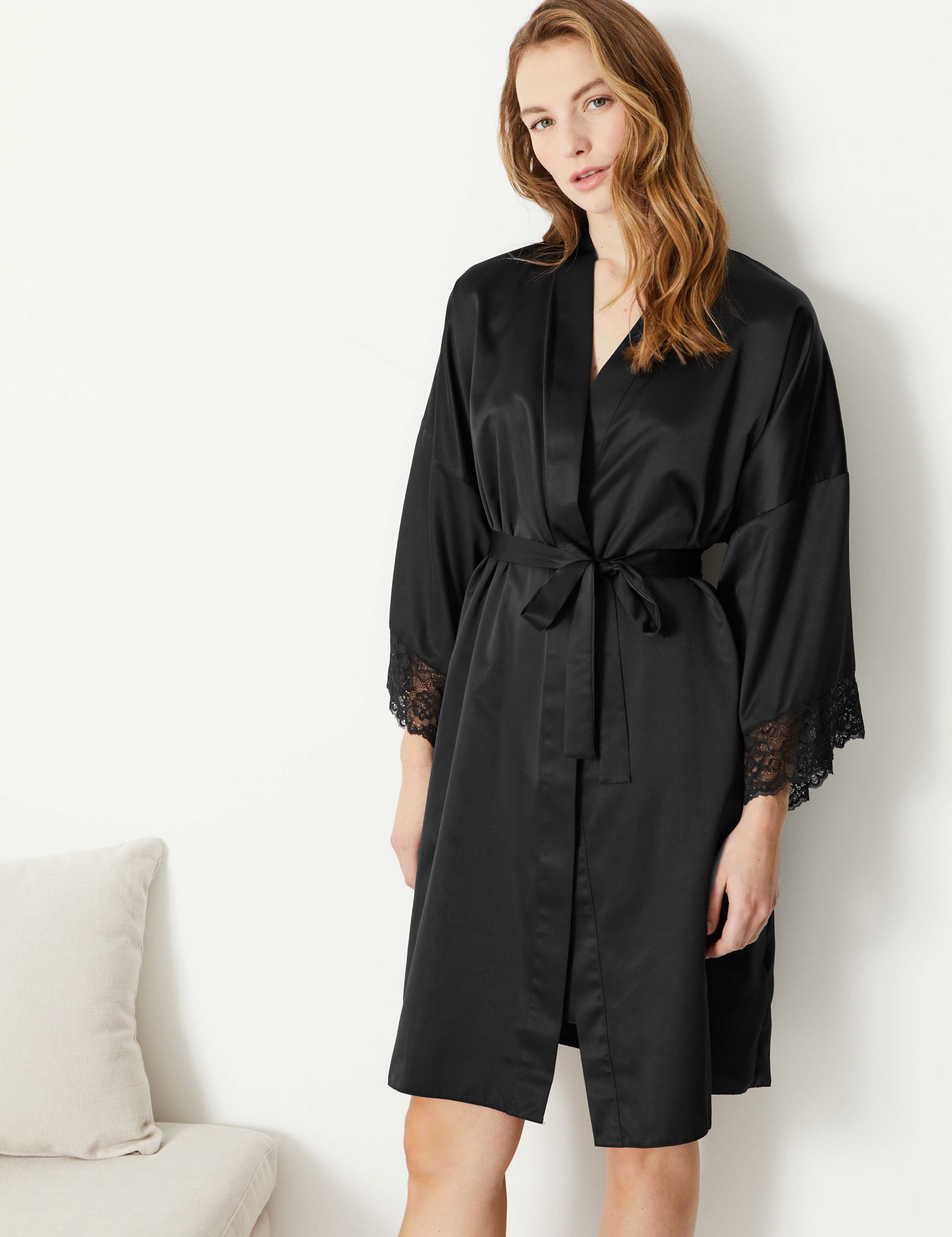 Bridal Satin Short Dressing Gown 1 of 5