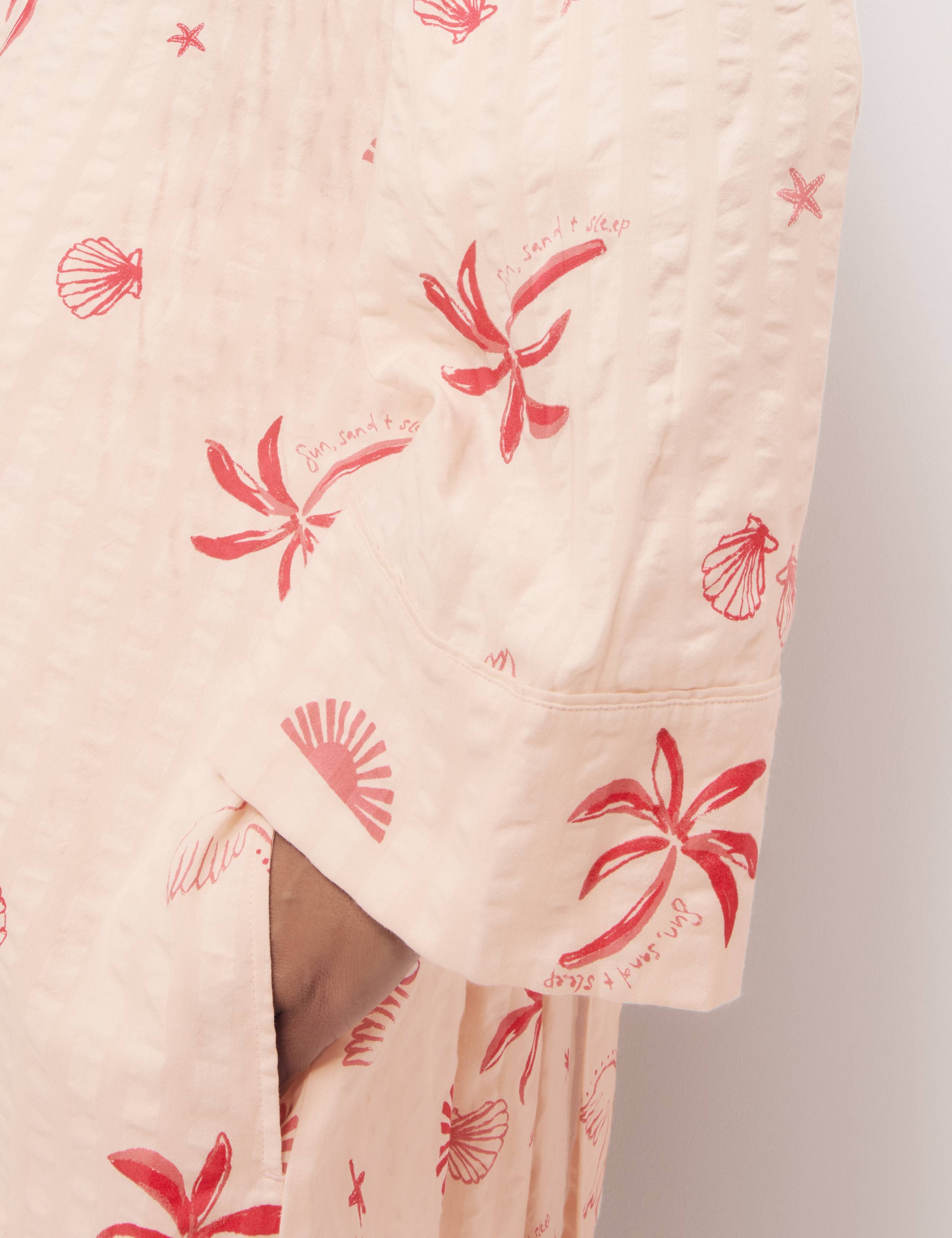 Cotton Rich Seersucker Shell Print Wrap 5 of 7