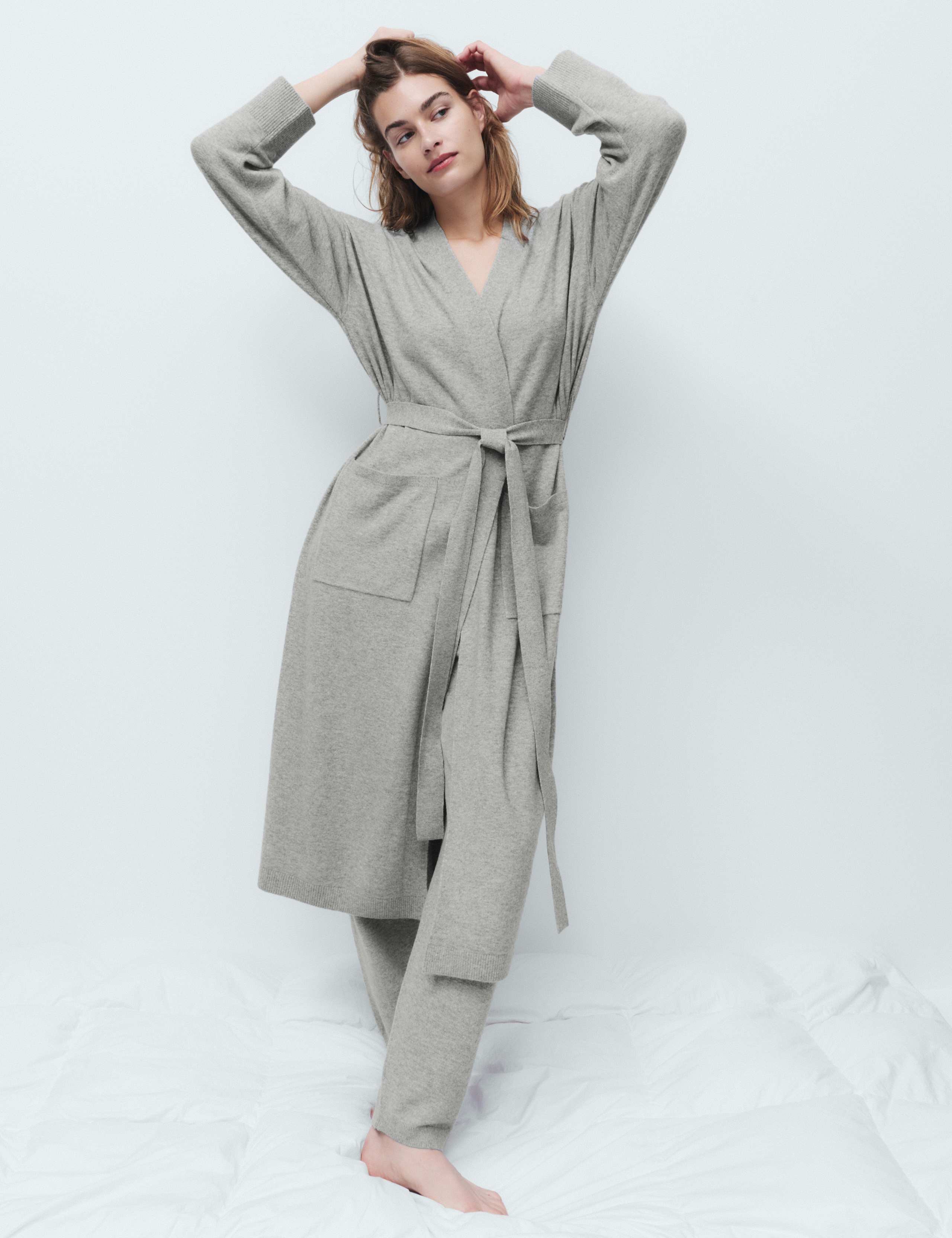 Knitted Longline Wrap with Cotton 6 of 6