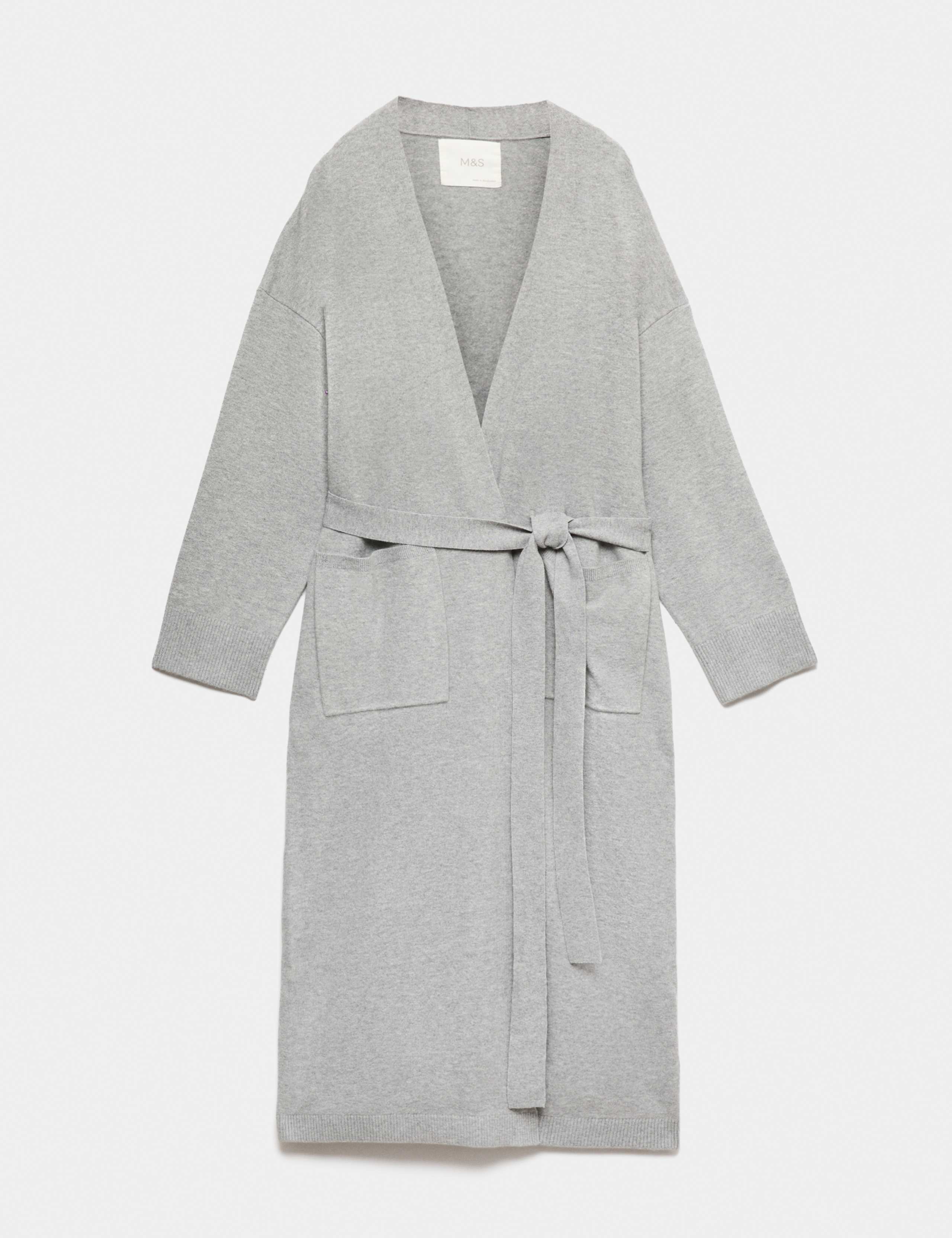 Knitted Longline Wrap with Cotton 2 of 6