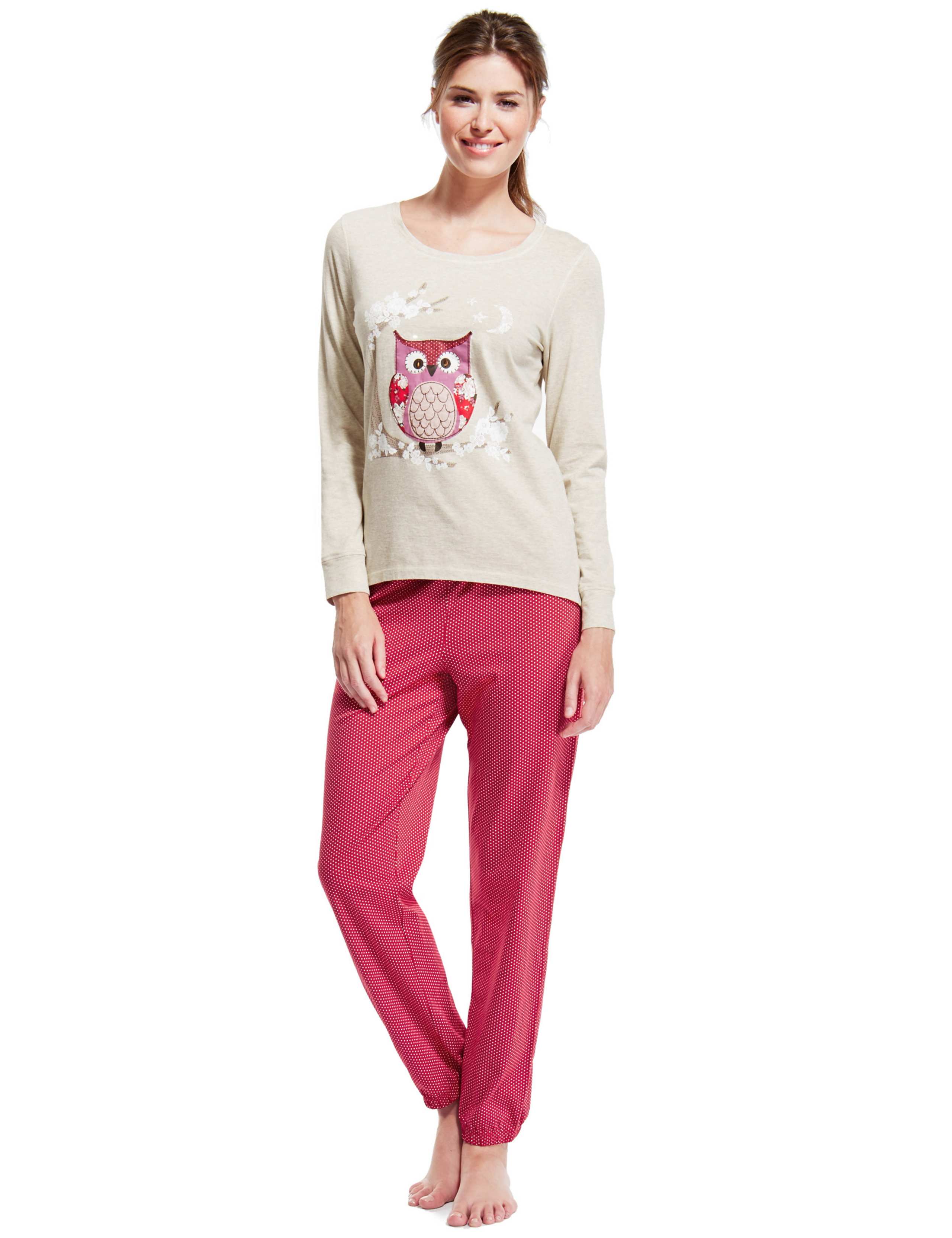 Pure Cotton Owl Appliqué Pyjamas 1 of 5
