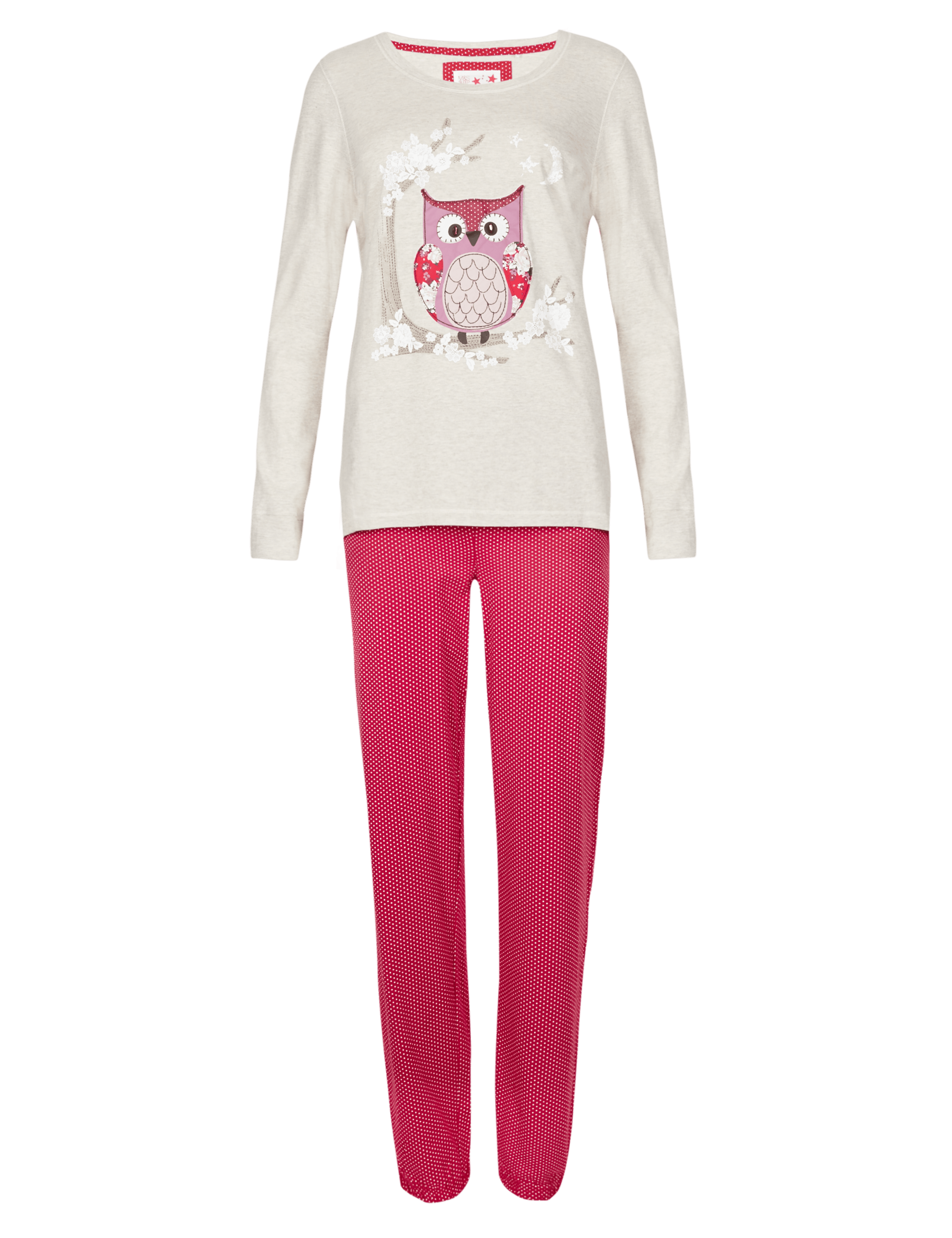Pure Cotton Owl Appliqué Pyjamas 2 of 5