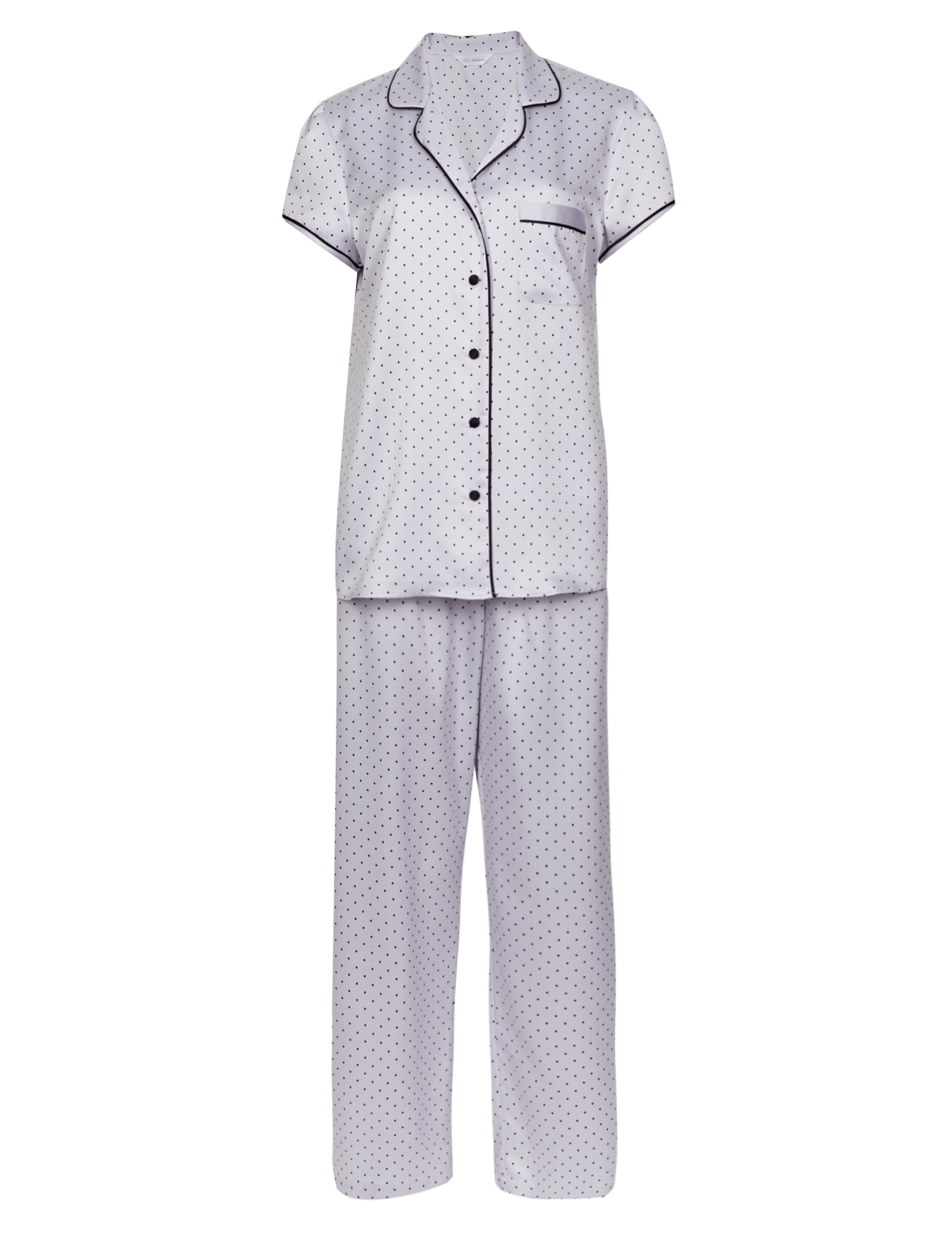 Revere Collar Spotted Satin Pyjamas 2 of 5