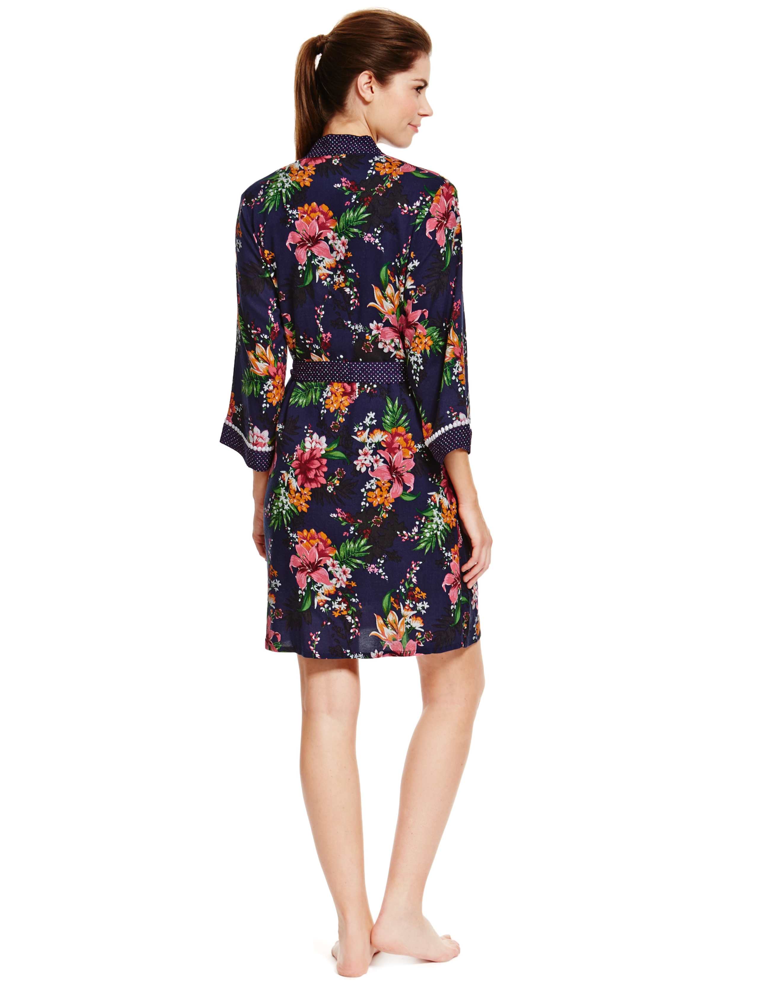 Tropical Print Belted Wrap 4 of 4