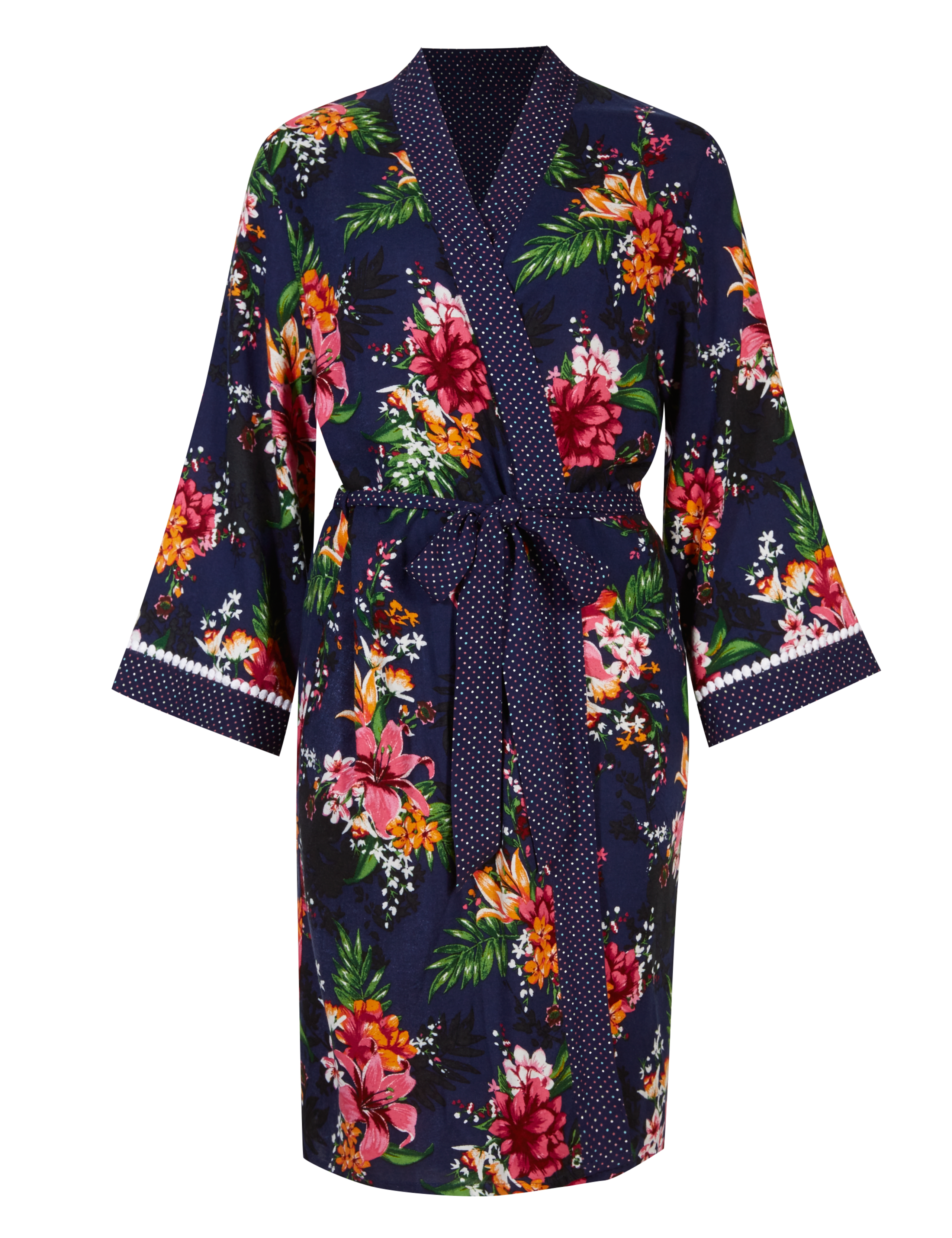 Tropical Print Belted Wrap 2 of 4