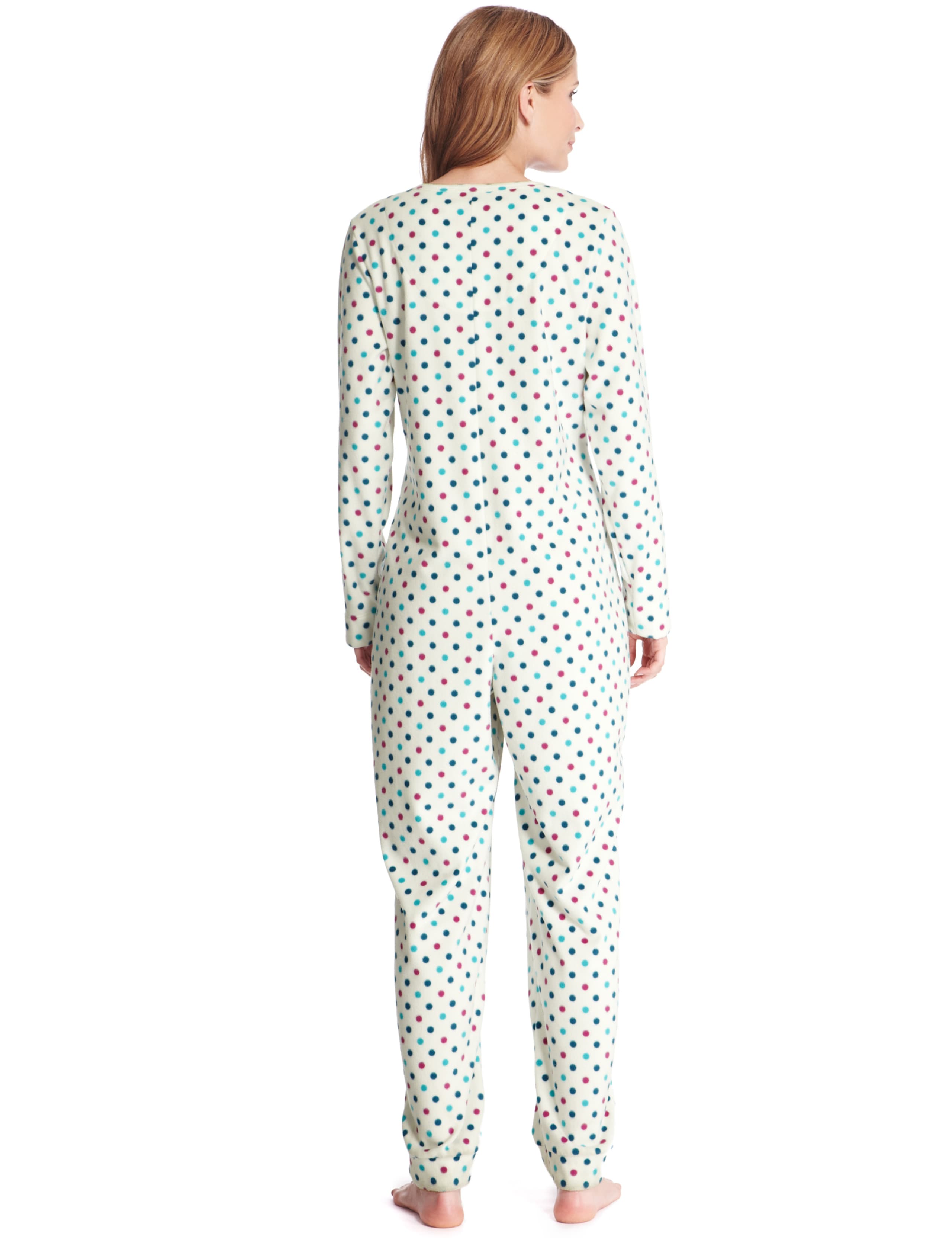 Zip Through Spotted Fleece Onesie 3 of 4