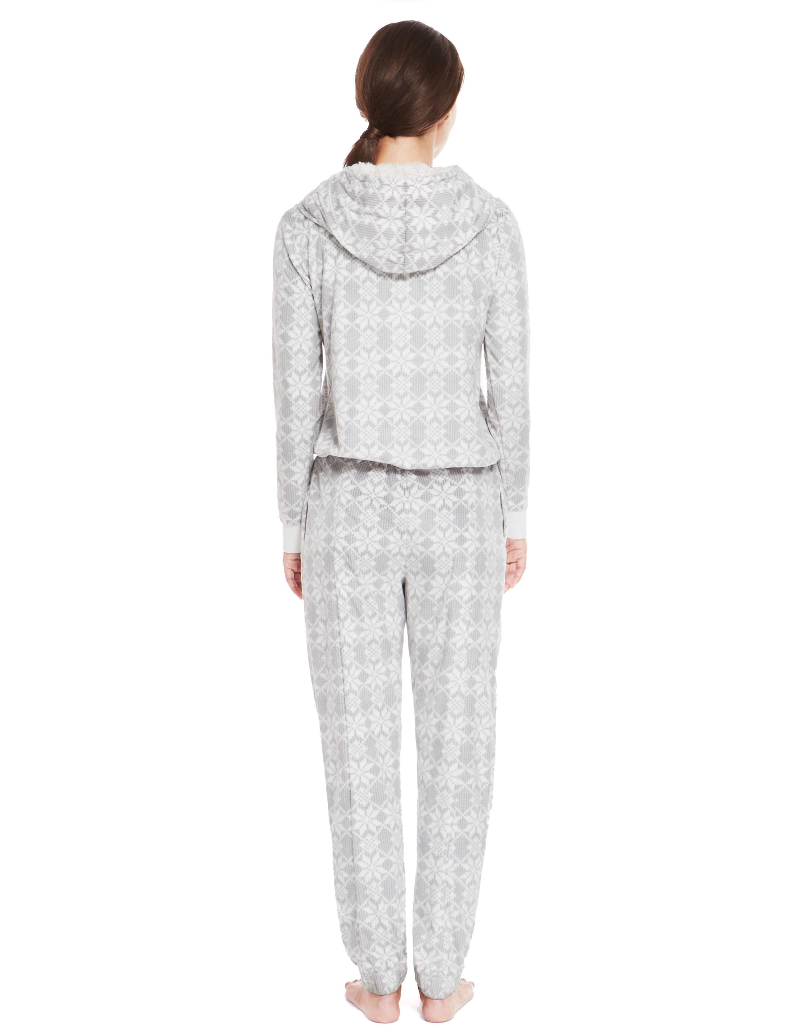 Hooded Fair Isle Fleece Onesie 3 of 5