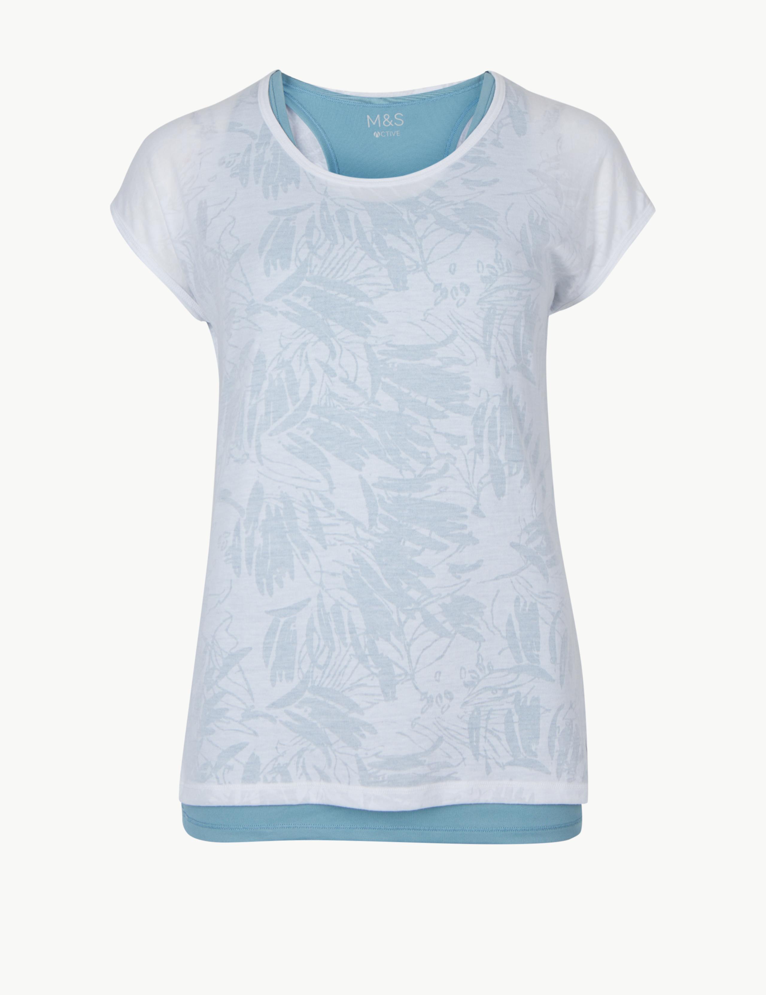Double layer Short Sleeve Sport Top 2 of 4