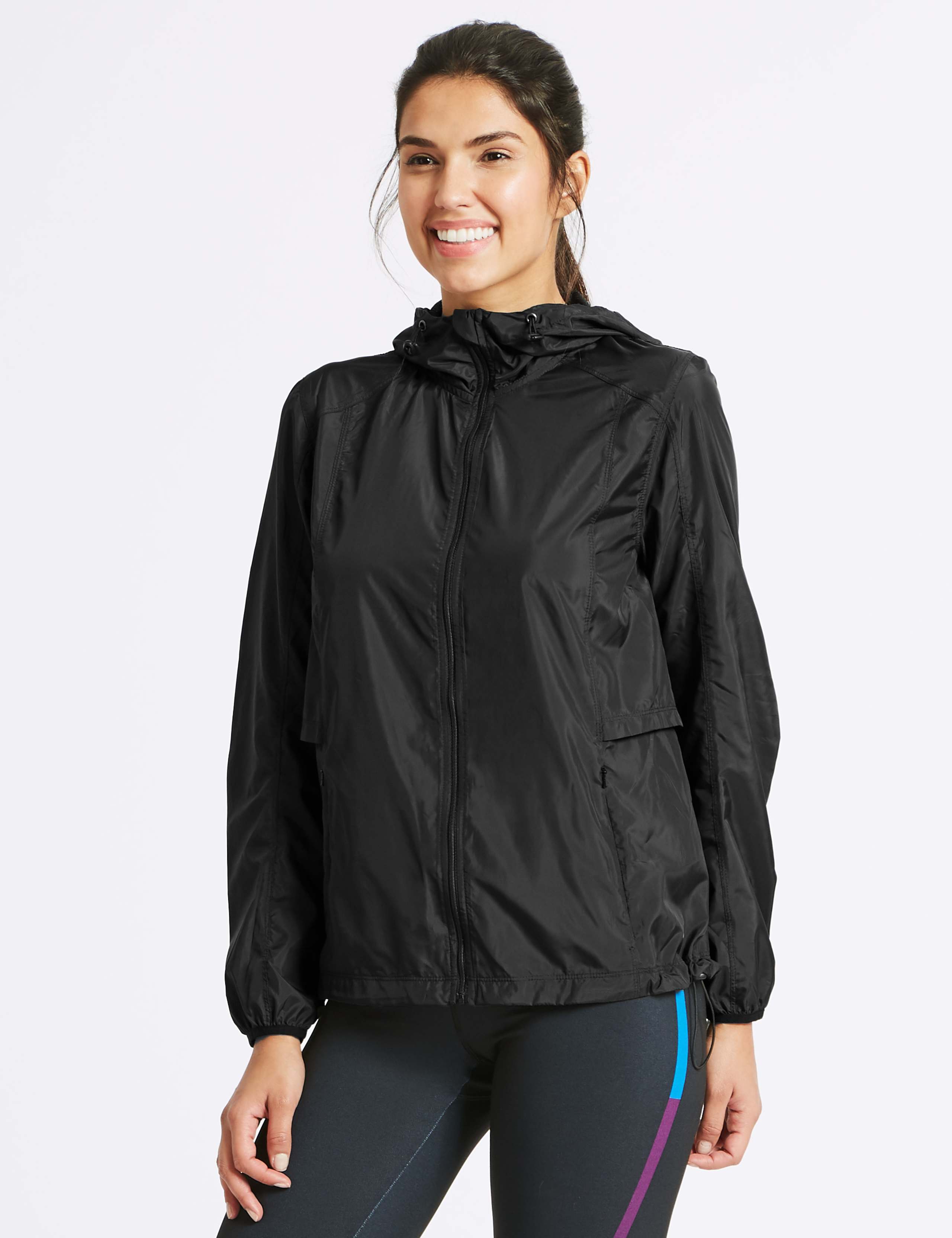 Hooded Long Sleeve Windbreaker Jacket 1 of 5