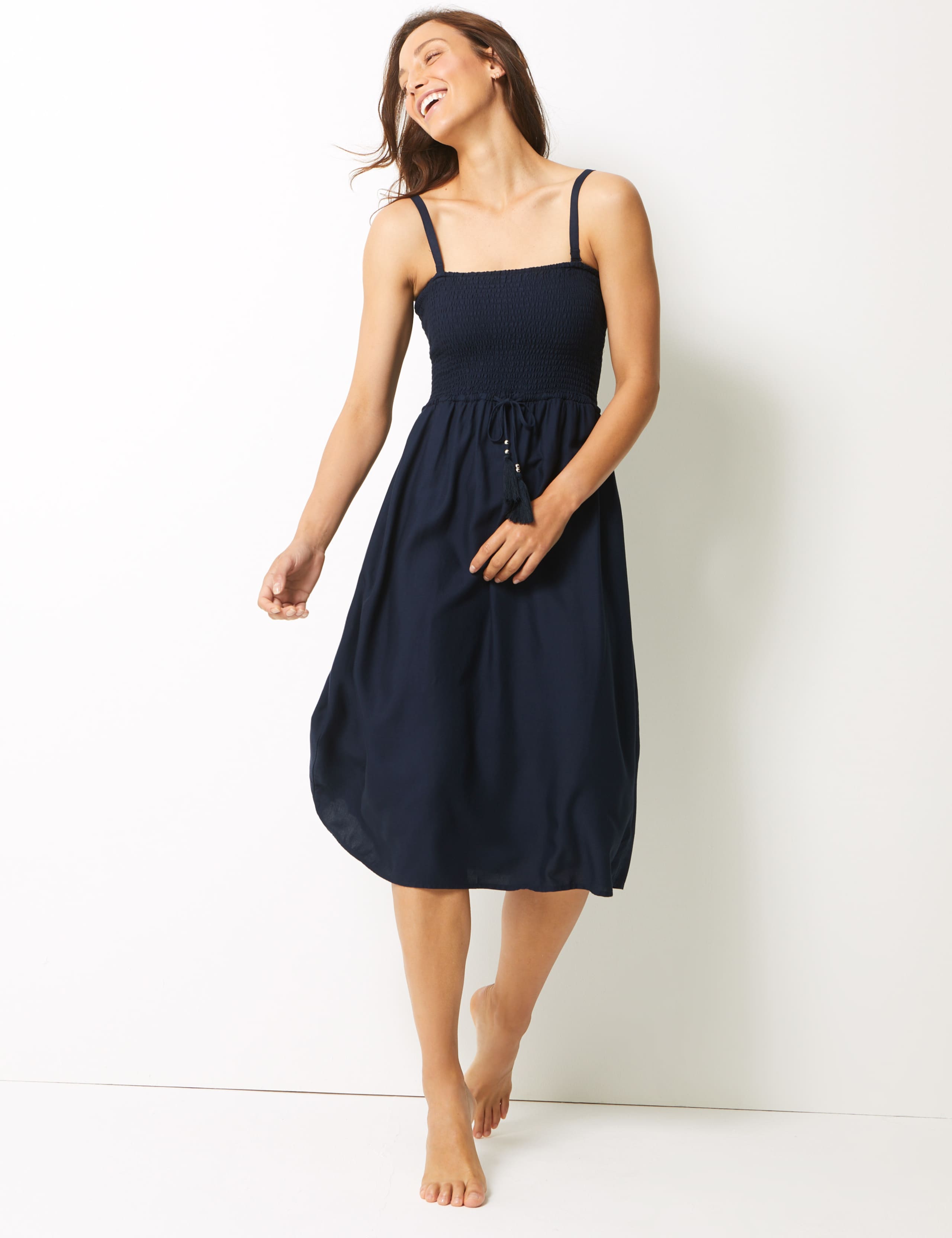 Shirred Swing Beach Dress 1 of 4
