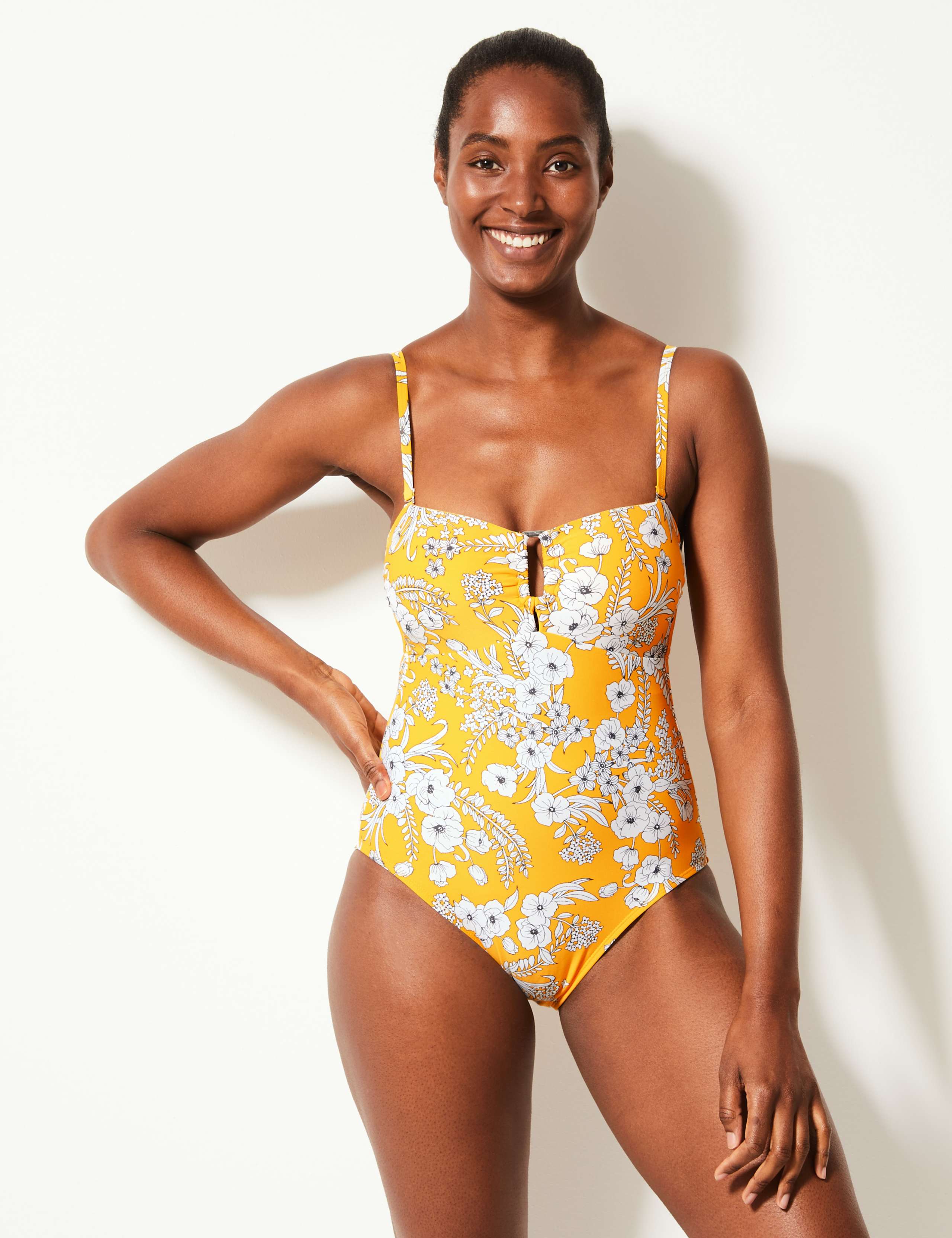 Secret Slimming™ Floral Print Bandeau Swimsuit 3 of 6