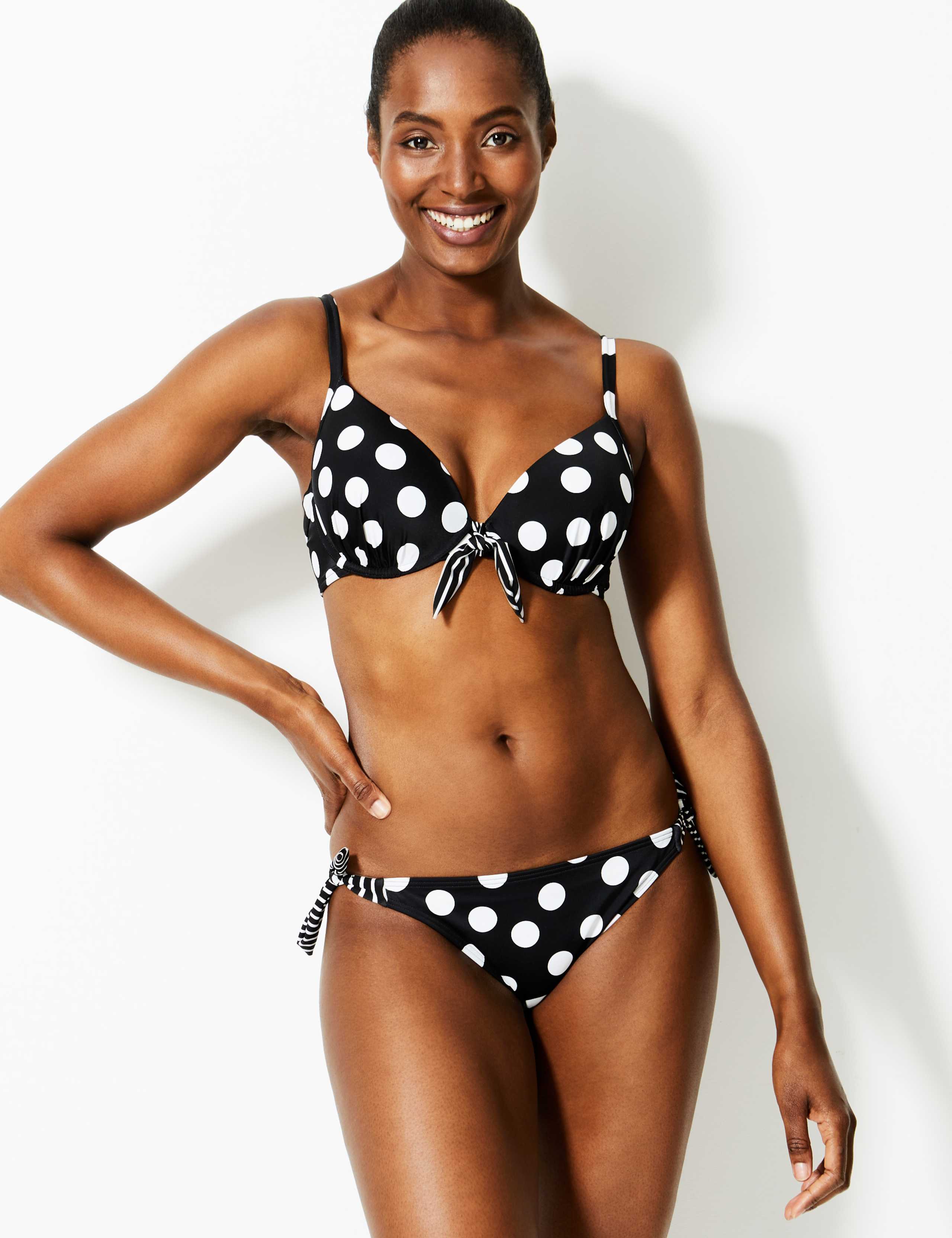 Spot Print Plunge Bikini Top A-G 4 of 4