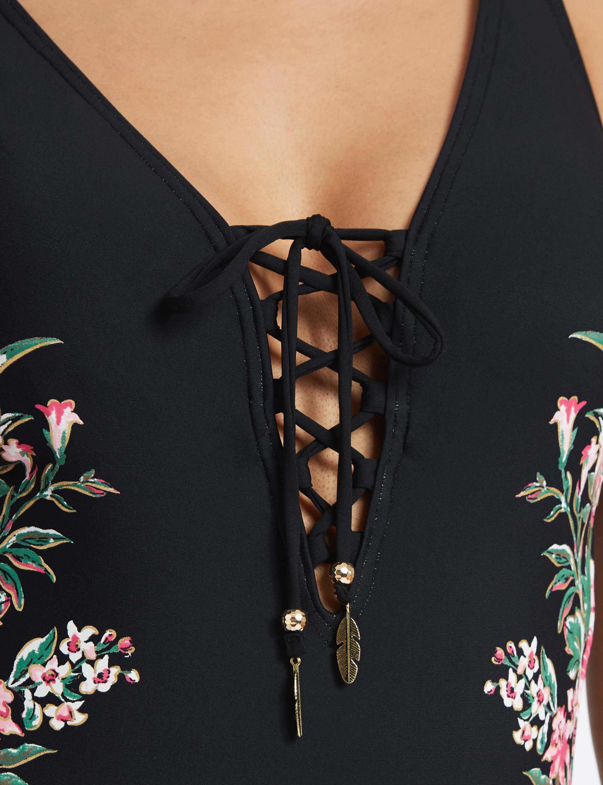 Secret Slimming™ Lace-Up Printed Swimsuit 4 of 4