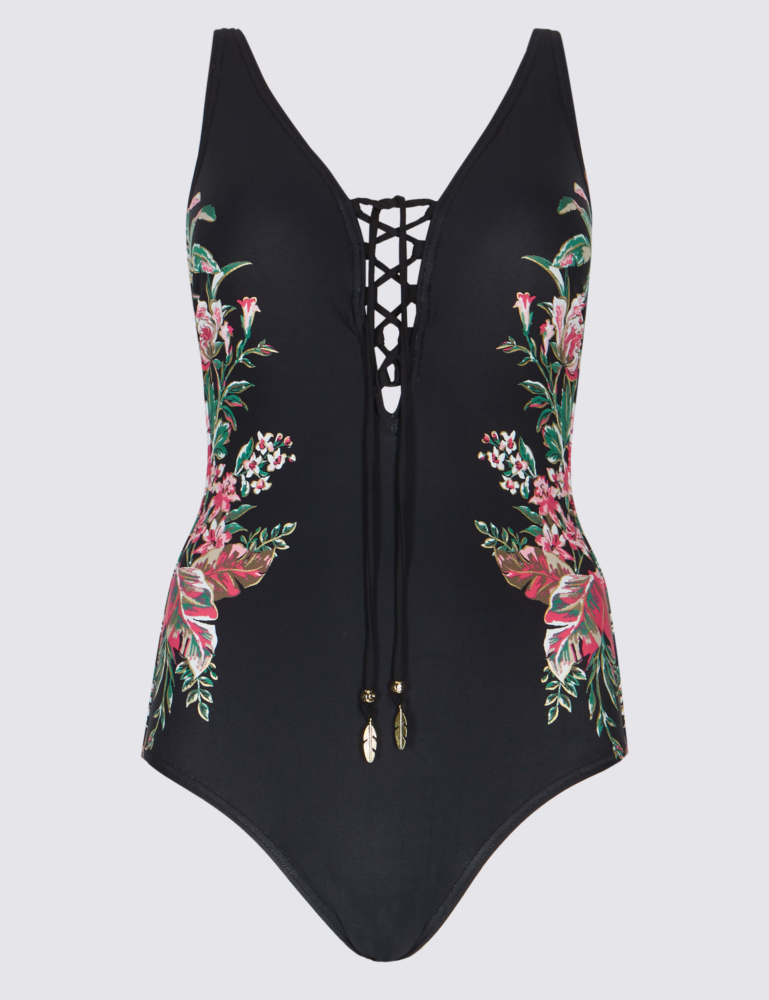 Secret Slimming™ Lace-Up Printed Swimsuit 2 of 4
