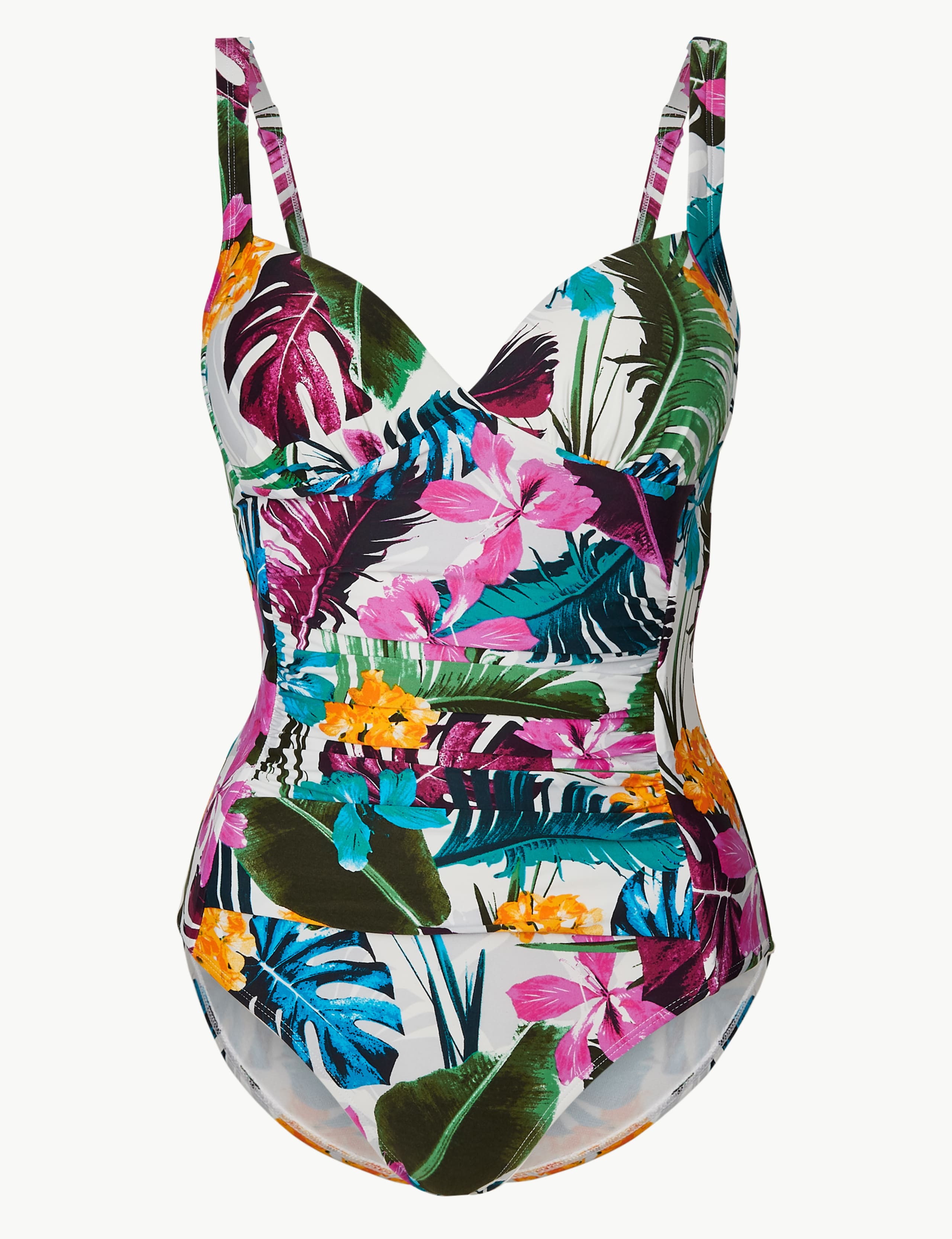 Secret Slimming™ Tropical Print Plunge Swimsuit 2 of 4