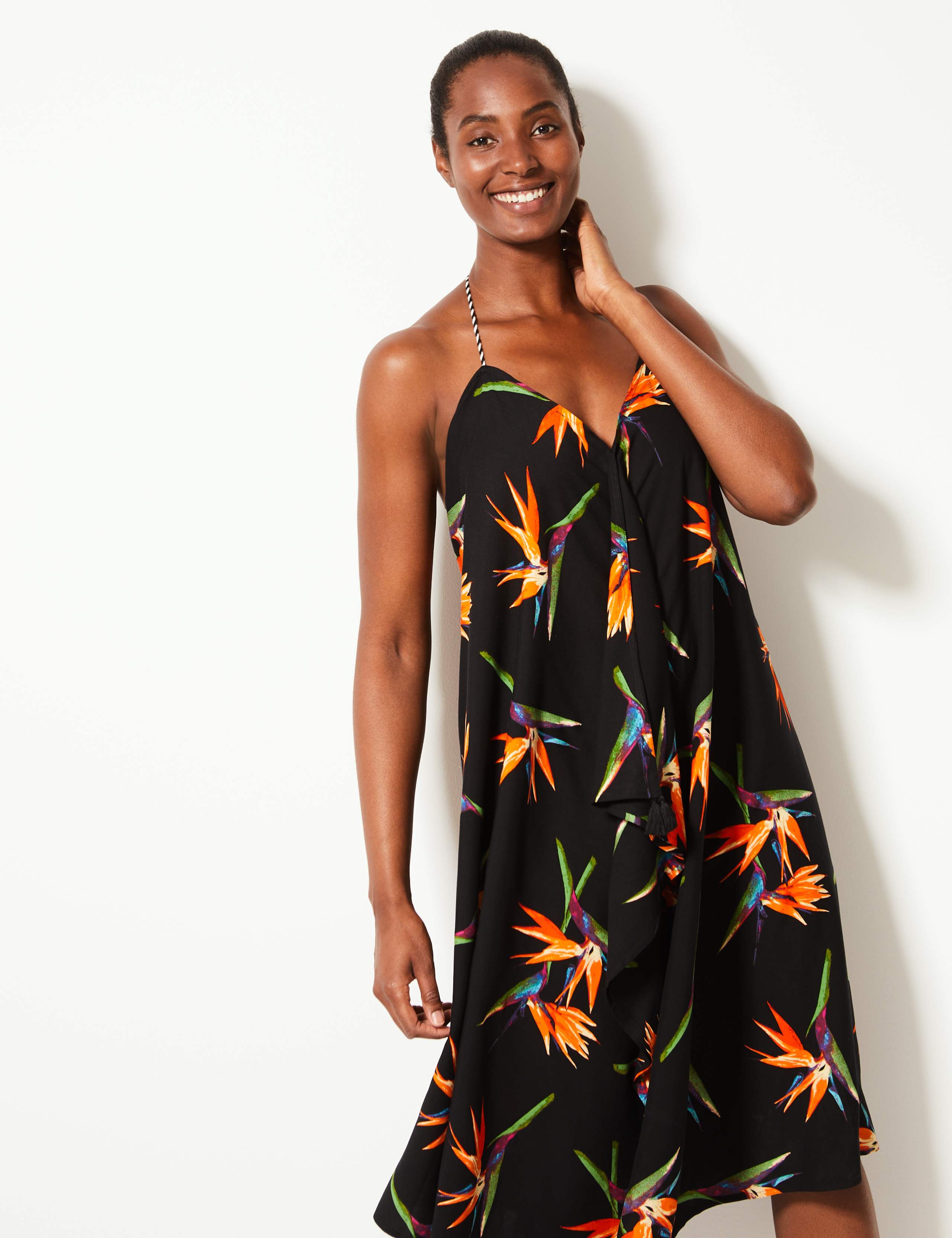 Birds of Paradise Slip Beach Dress 1 of 4