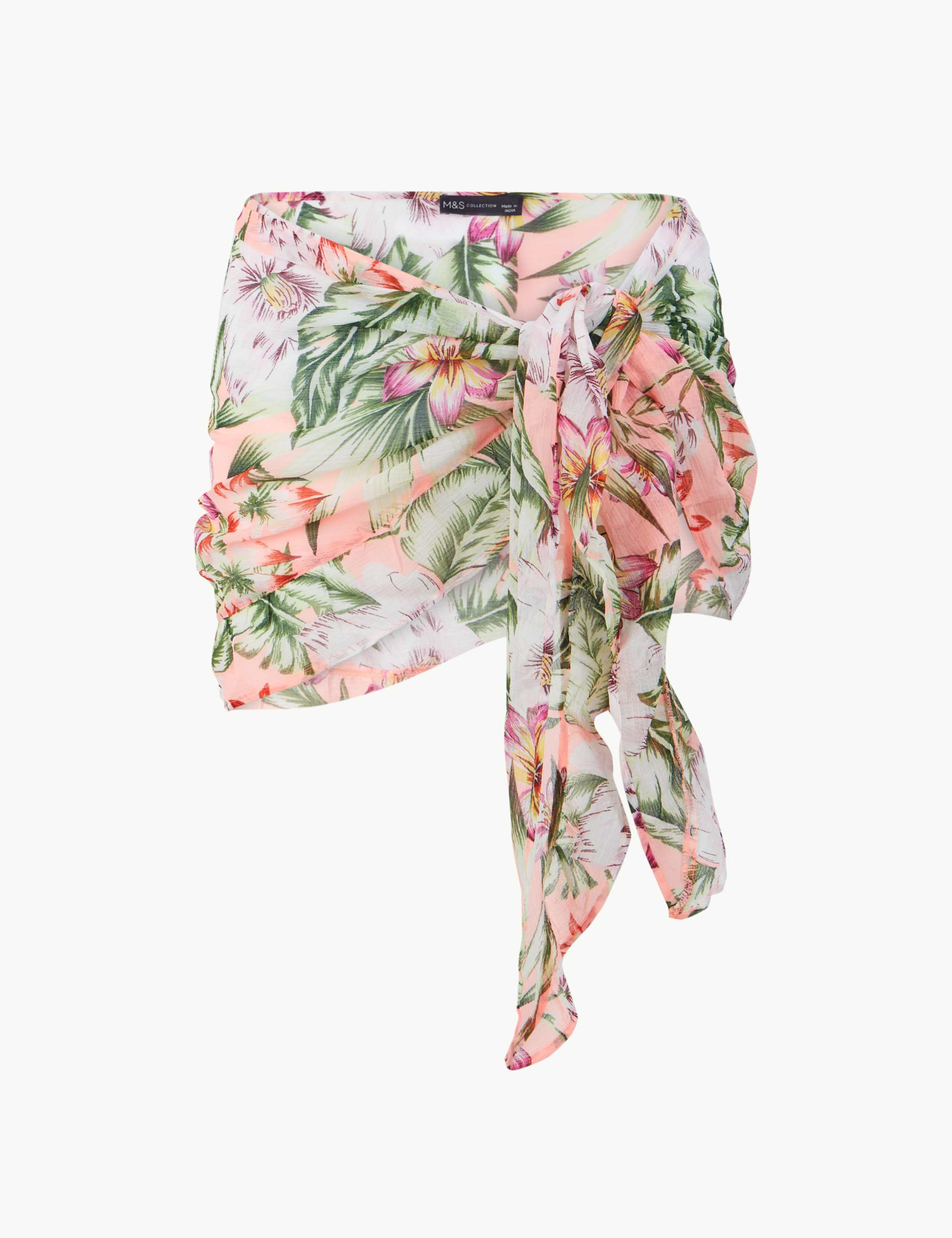 Floral Print Ruffle Sarong 2 of 3