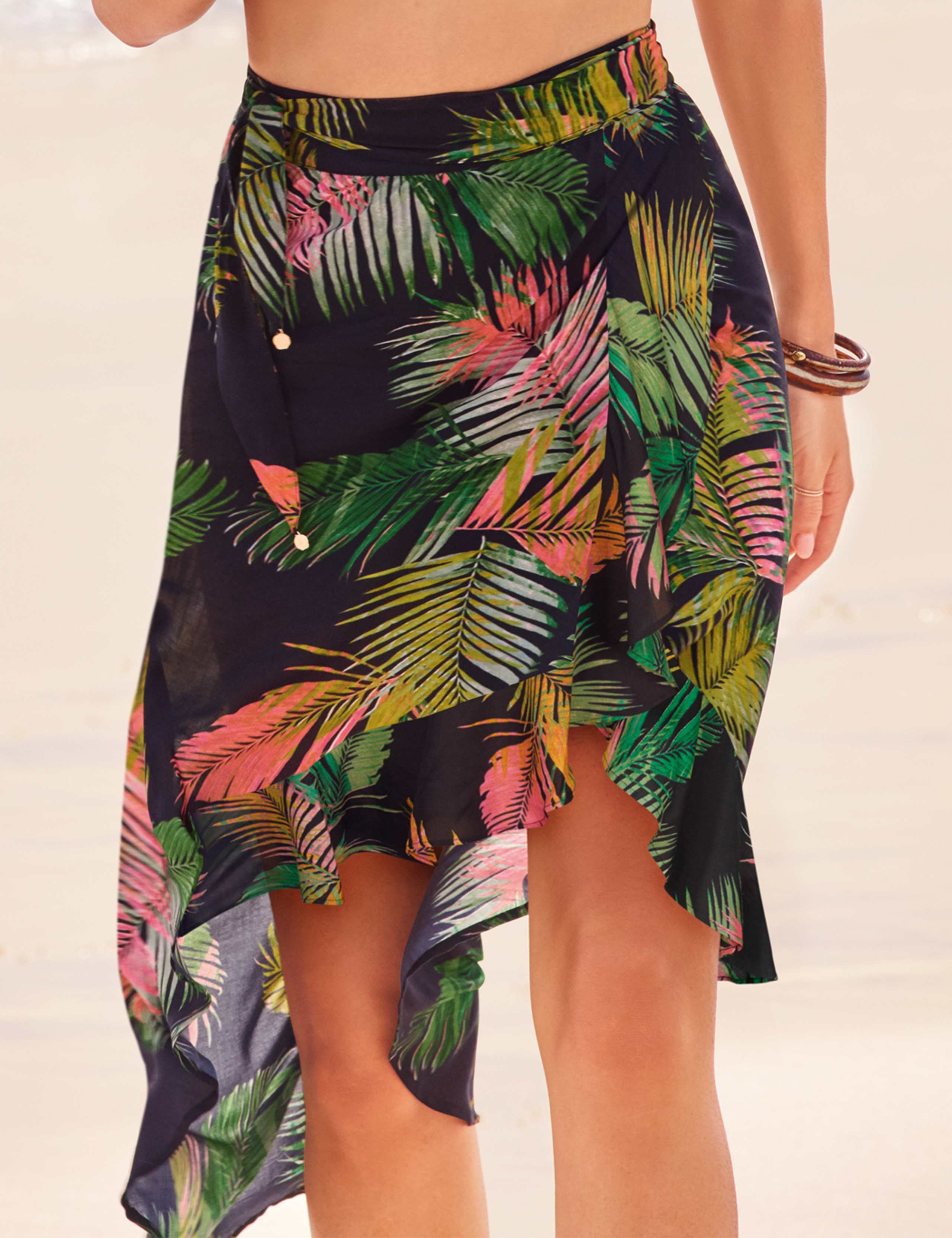 Pure Modal Palm Print Wrap Skirt 1 of 5
