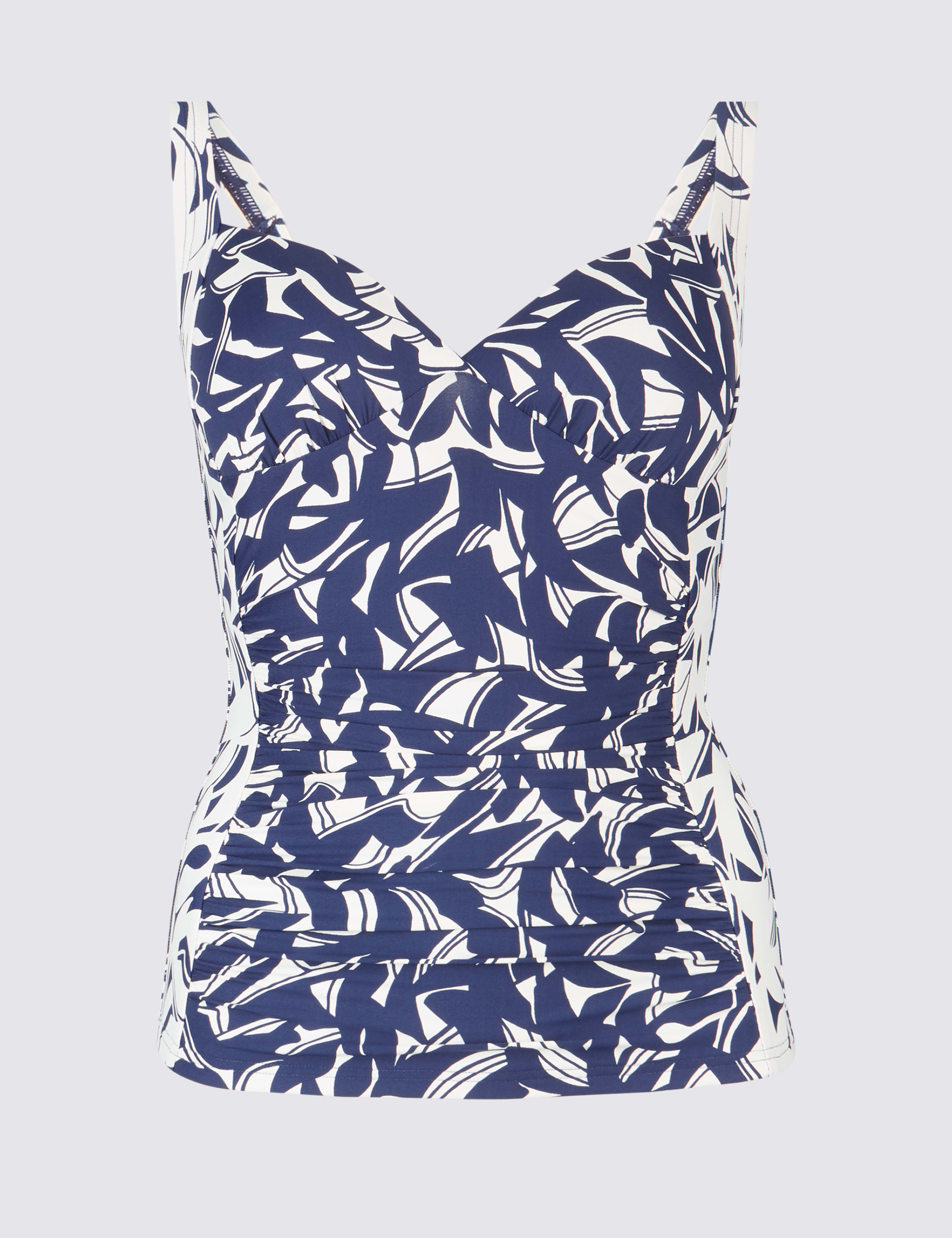 Secret Slimming™ Ruched Printed Tankini Top 2 of 3