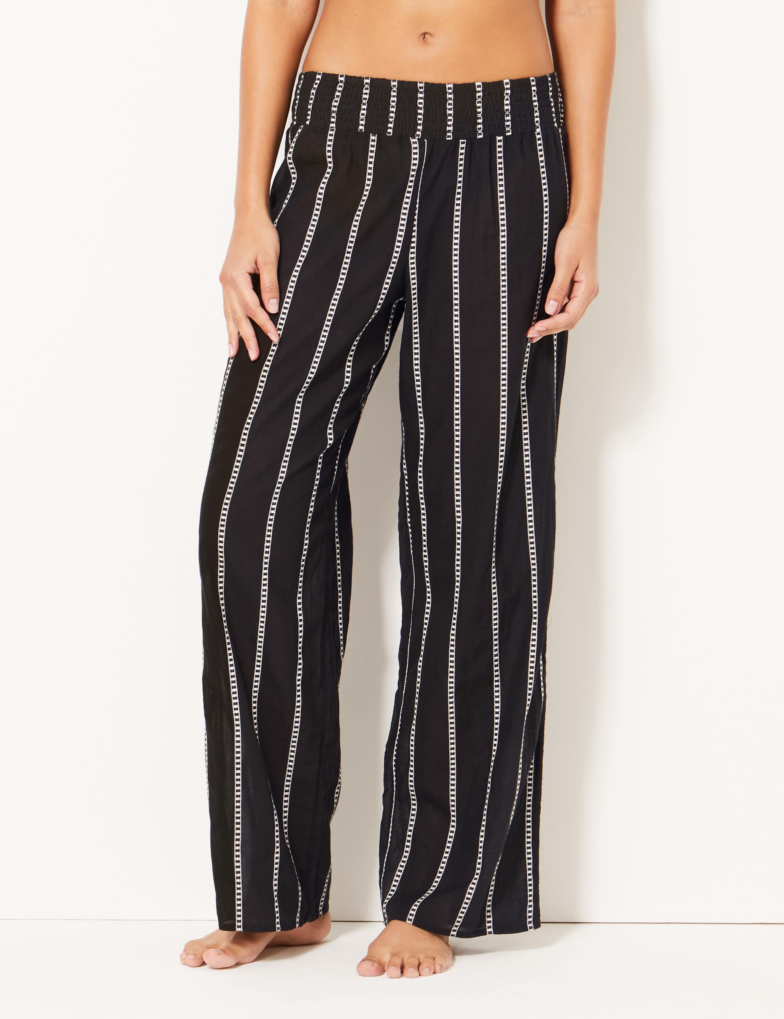 Pure Cotton Striped Beach Trousers 2 of 5