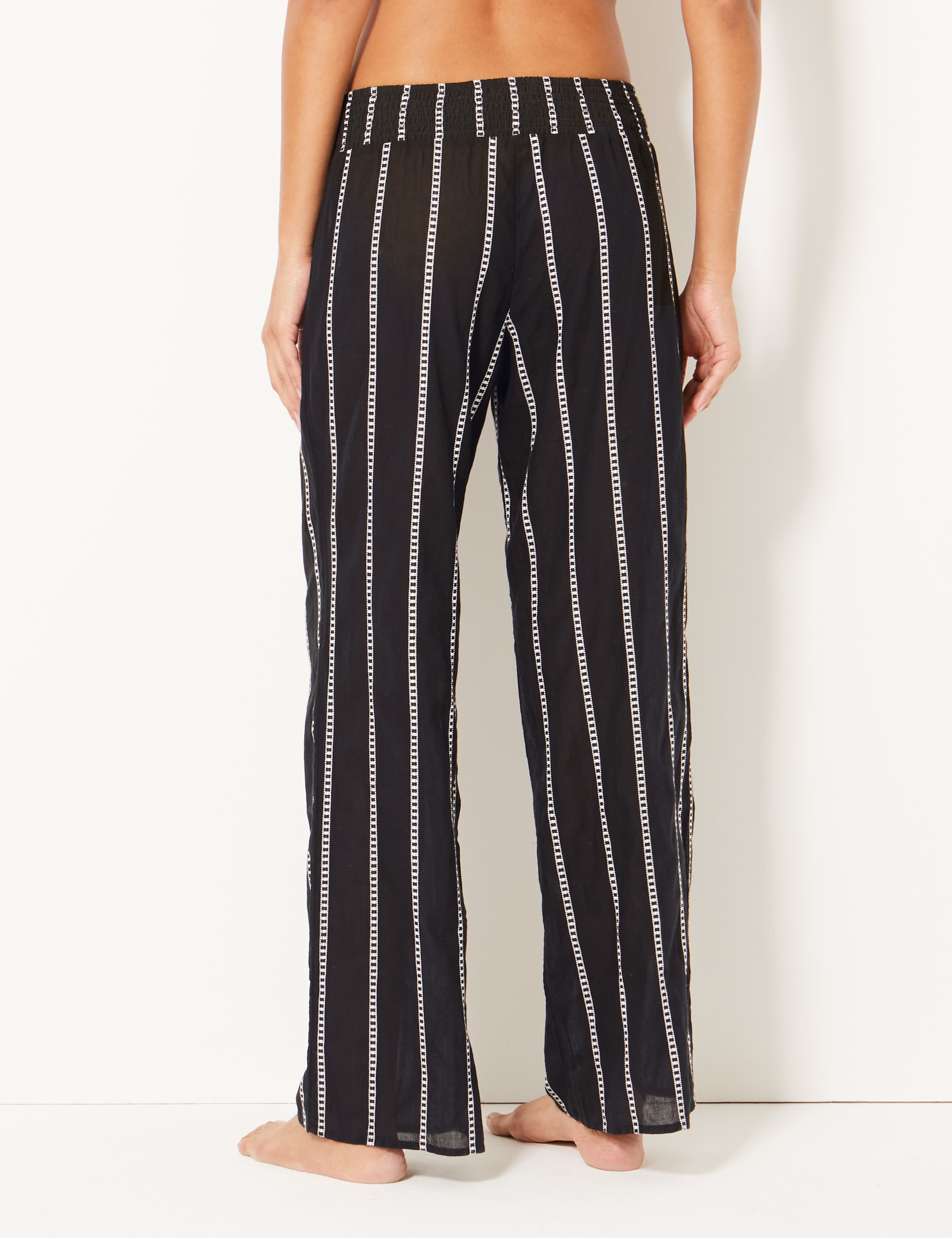 Pure Cotton Striped Beach Trousers 3 of 5