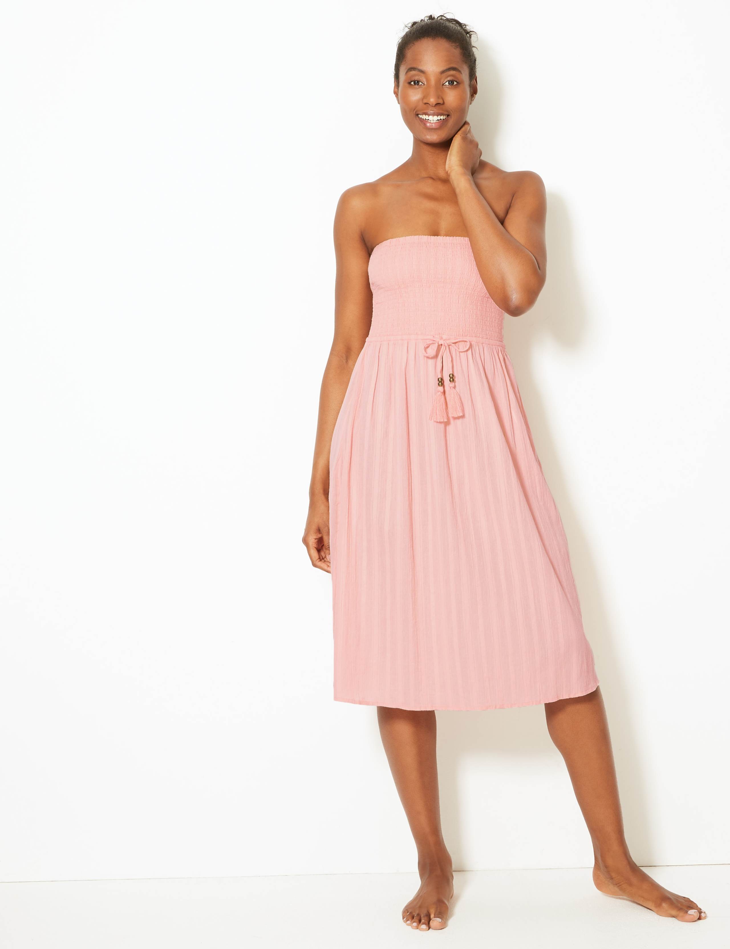 Shirred Slip Beach Dress 4 of 5