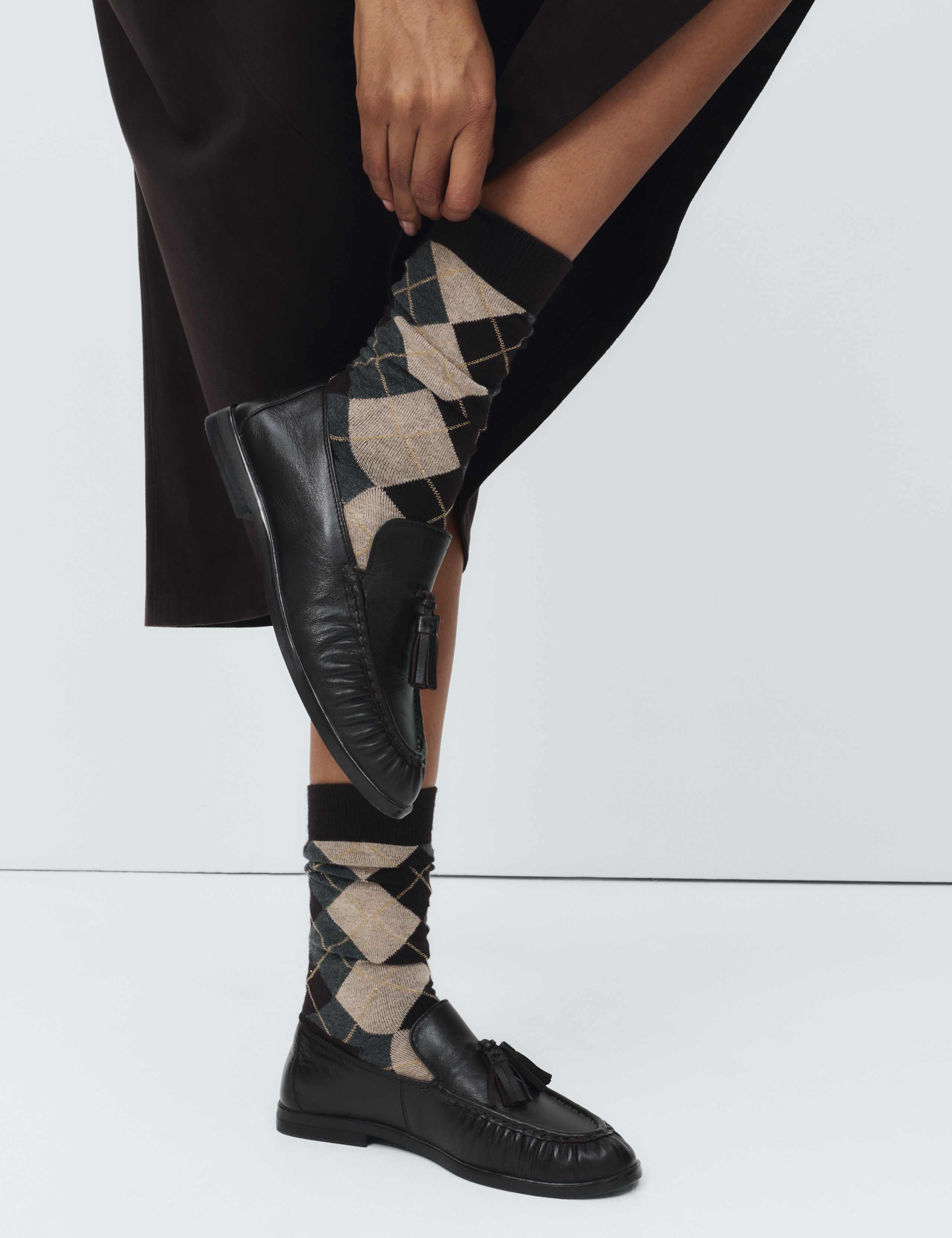 2pk Sparkle Argyle Crew Socks 3 of 4