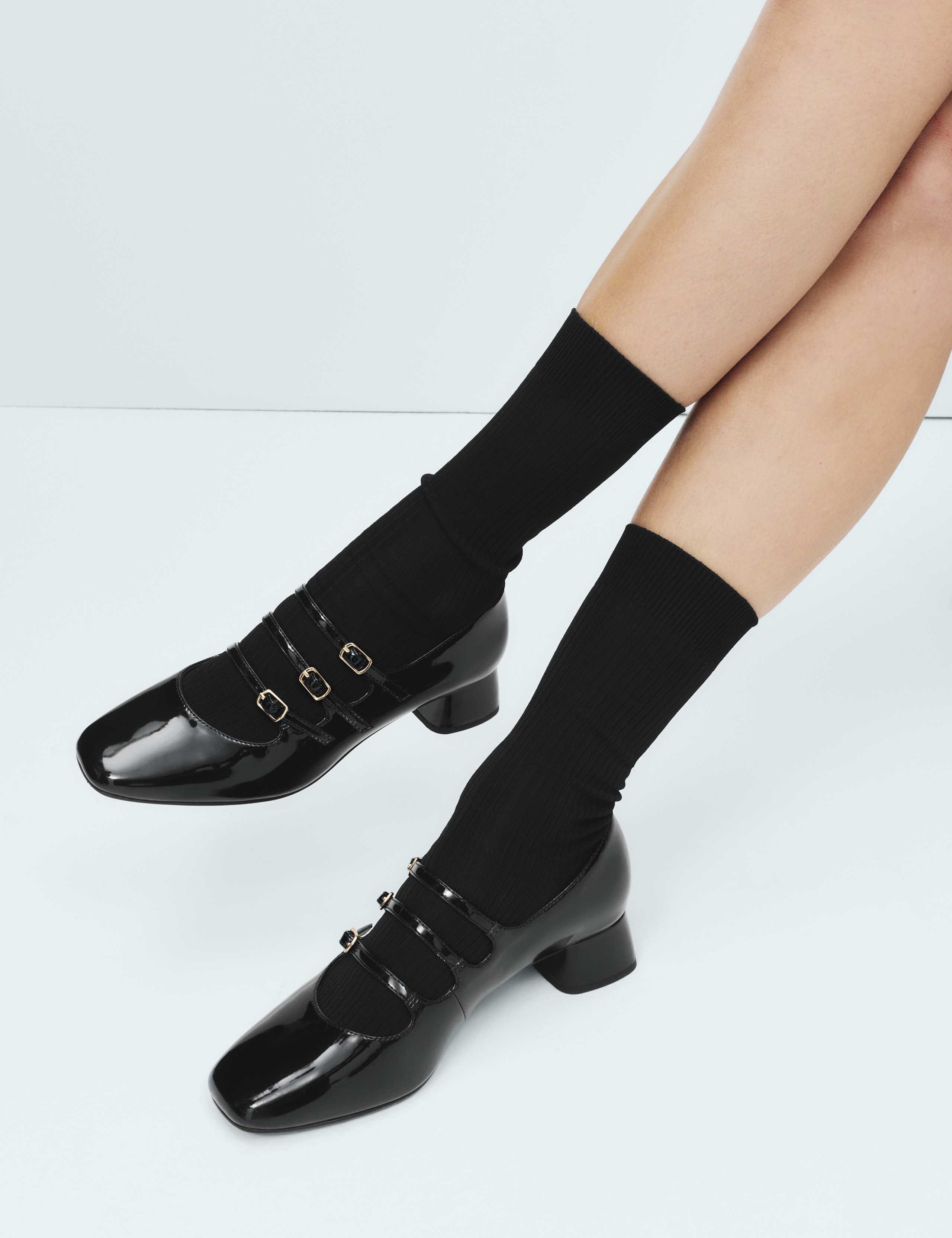 2pk Rayon Ribbed Ankle High Socks 3 of 3