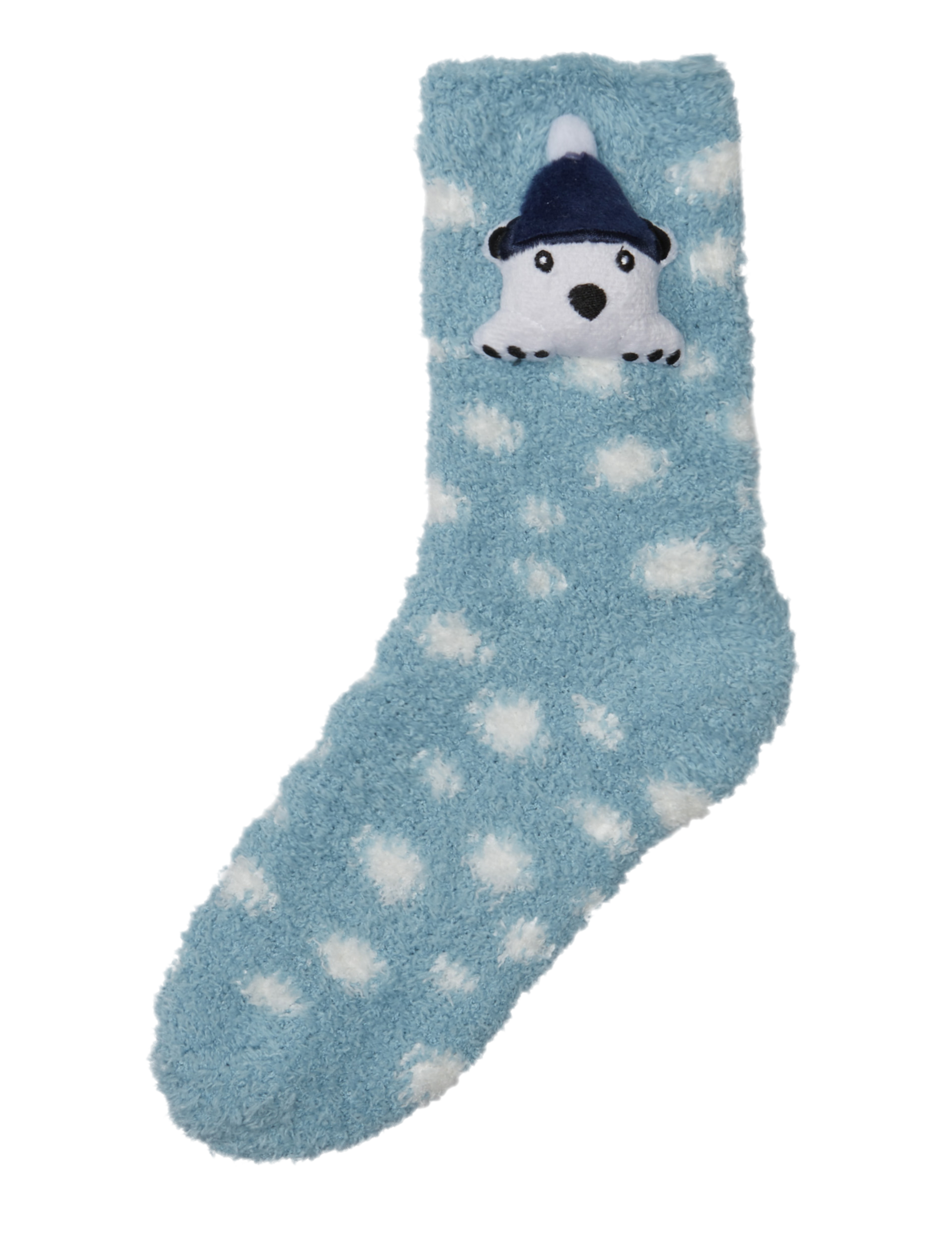 3D Polar Bear Cosy Bed Socks with Flashing LED Light 2 of 3