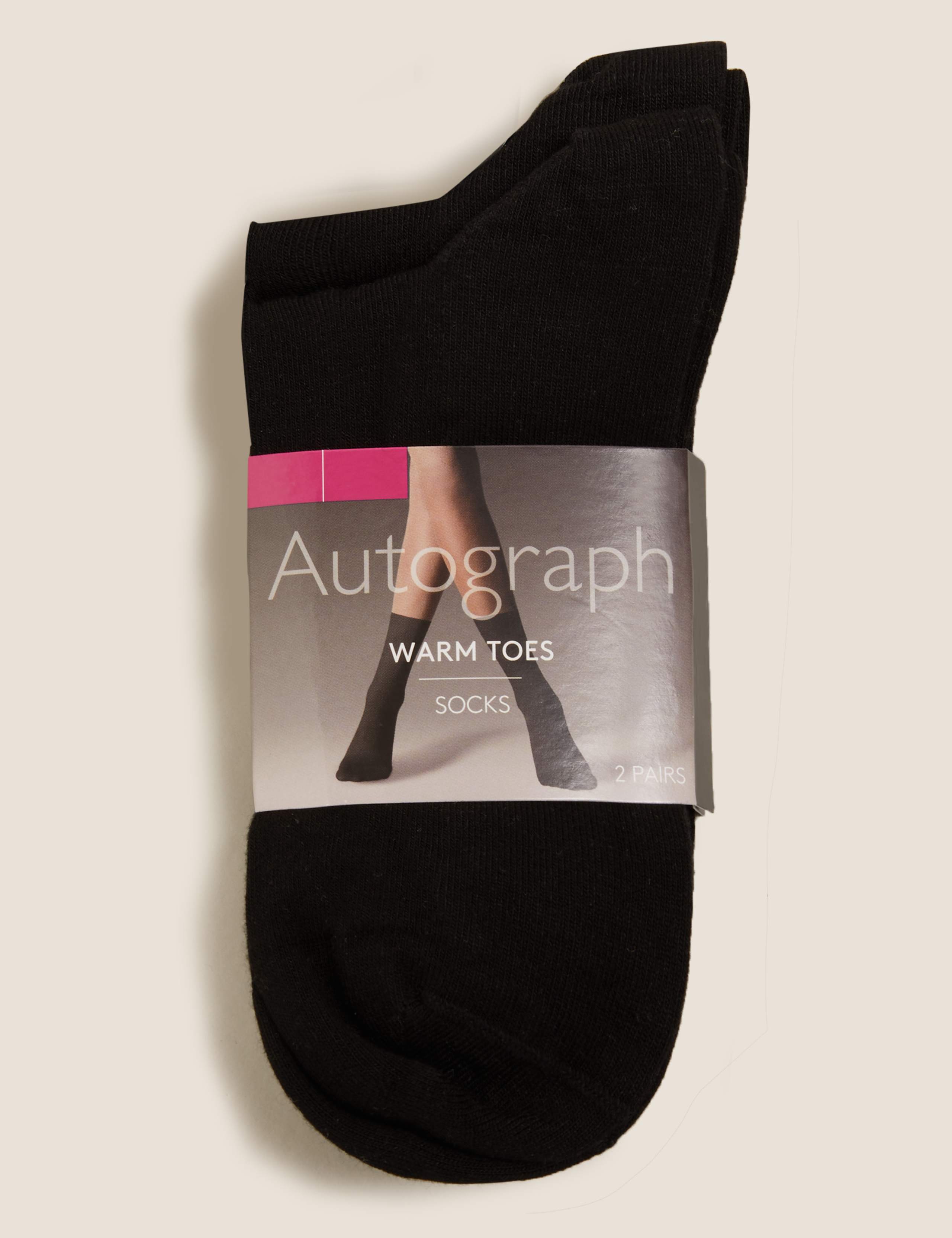 2pk Warm Toes Ankle High Socks 1 of 3