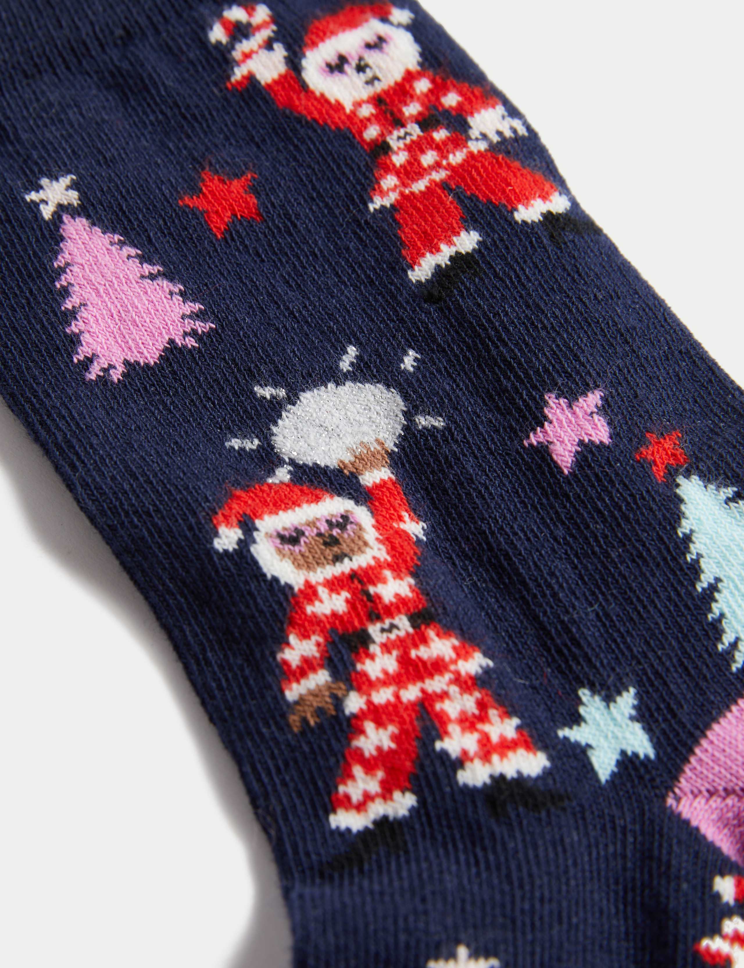 Cotton Rich Disco Santa Ankle High Socks 2 of 2