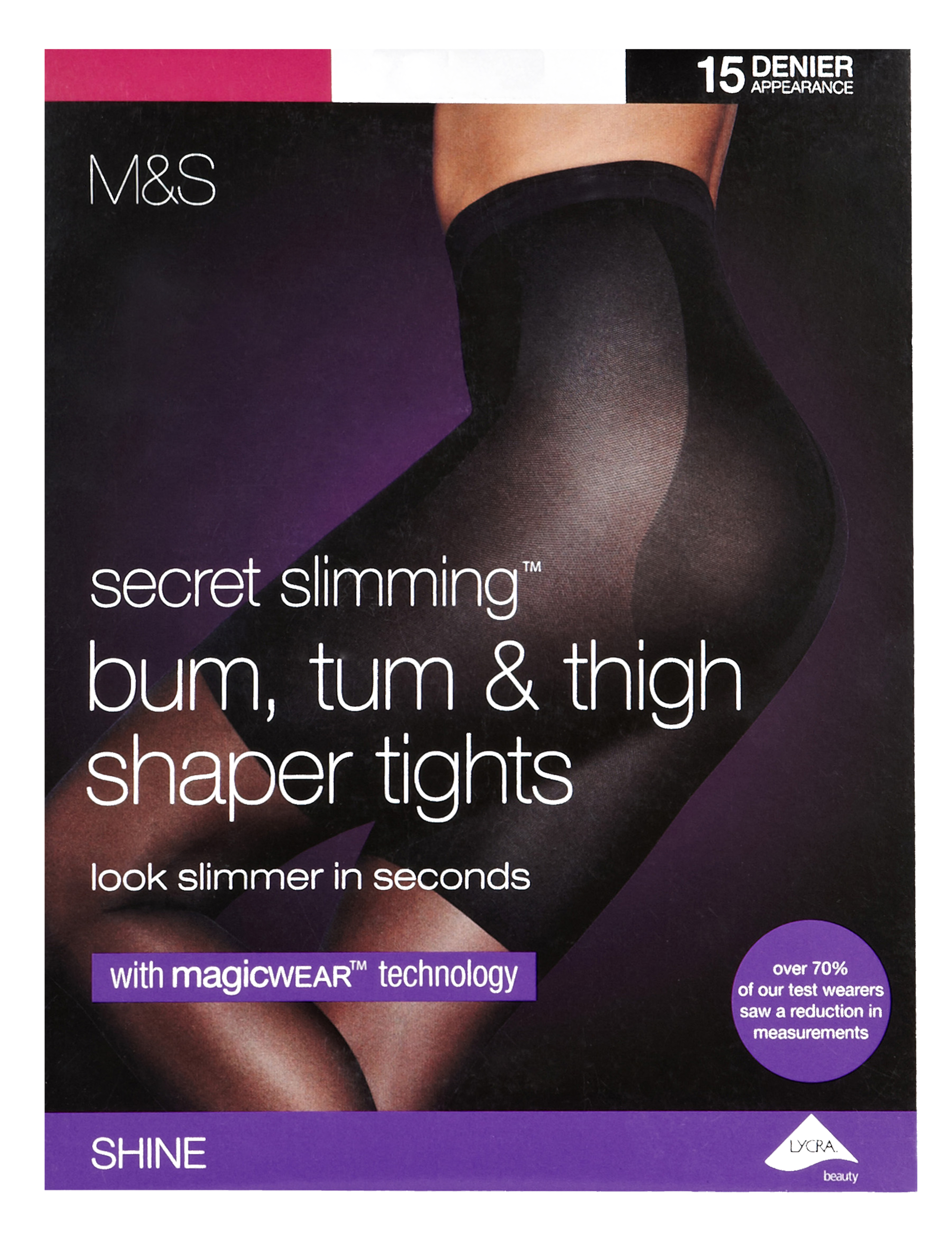 15 Denier Magicwear™ Bum, Tum & Thigh Shine Bodyshaper Tights 2 of 4