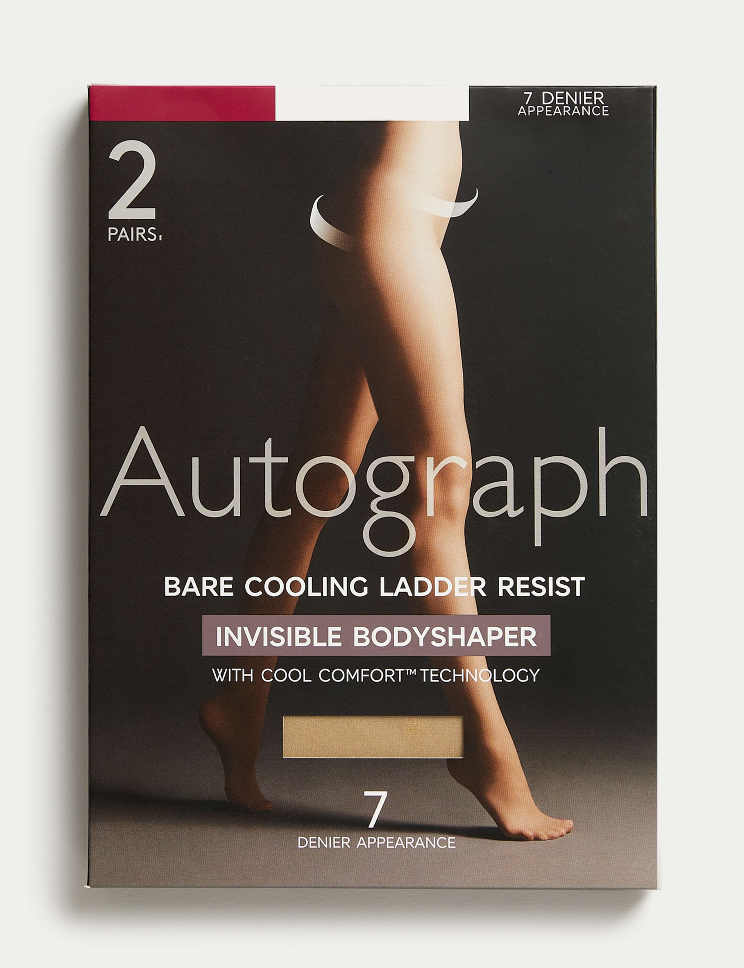 2pk 7 Denier Body Shaping Sheer Tights 2 of 4