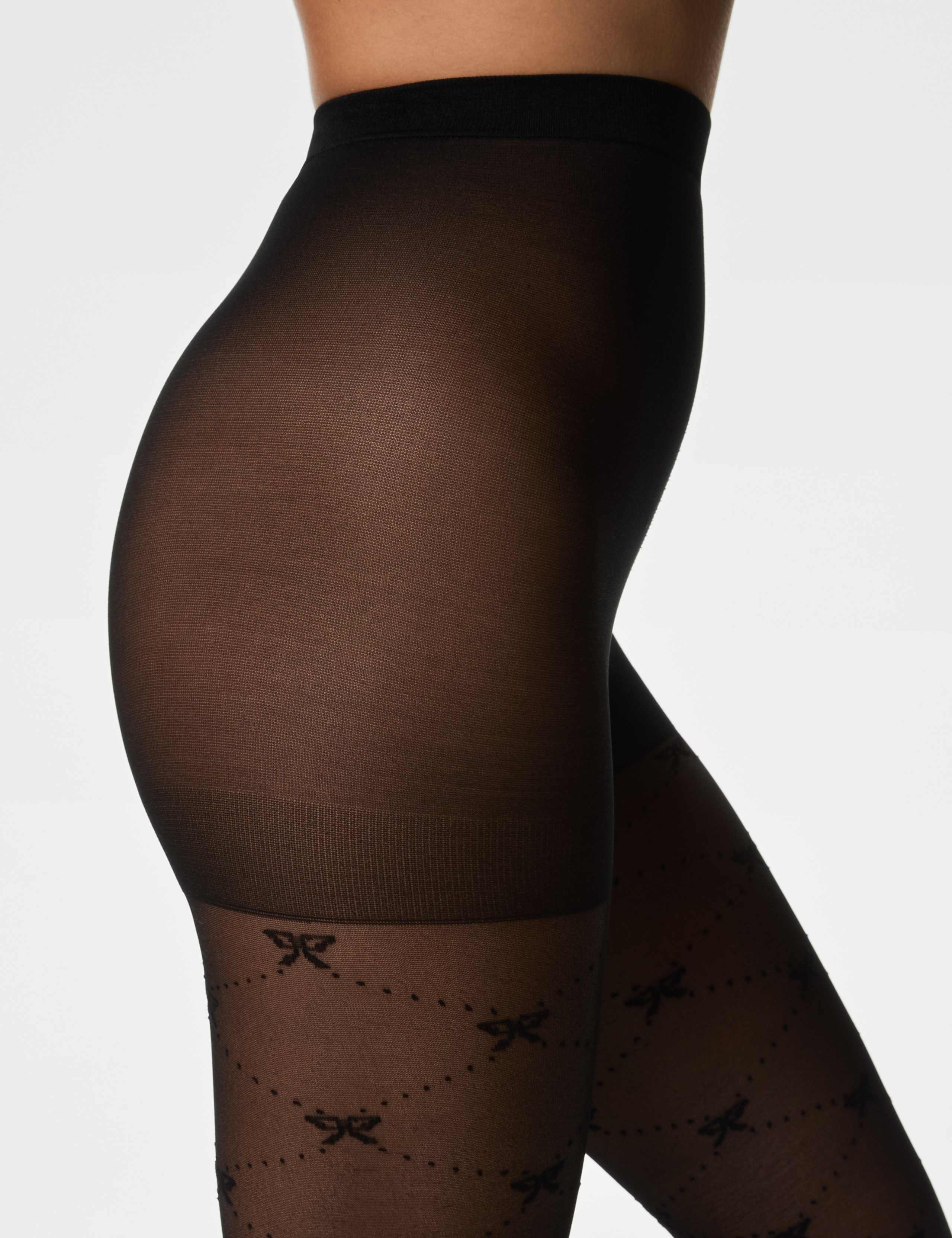 Sheer Bow Diamond Tights 3 of 3