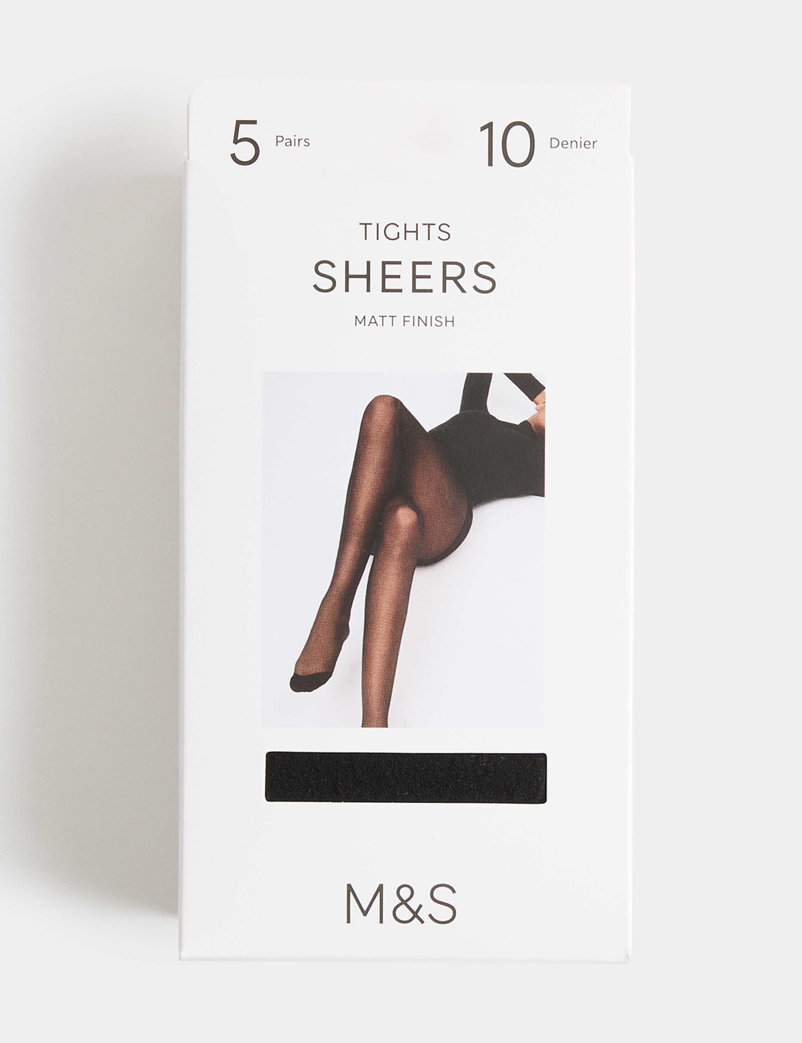 5 Pack 10 Denier Sheer Tights 2 of 4
