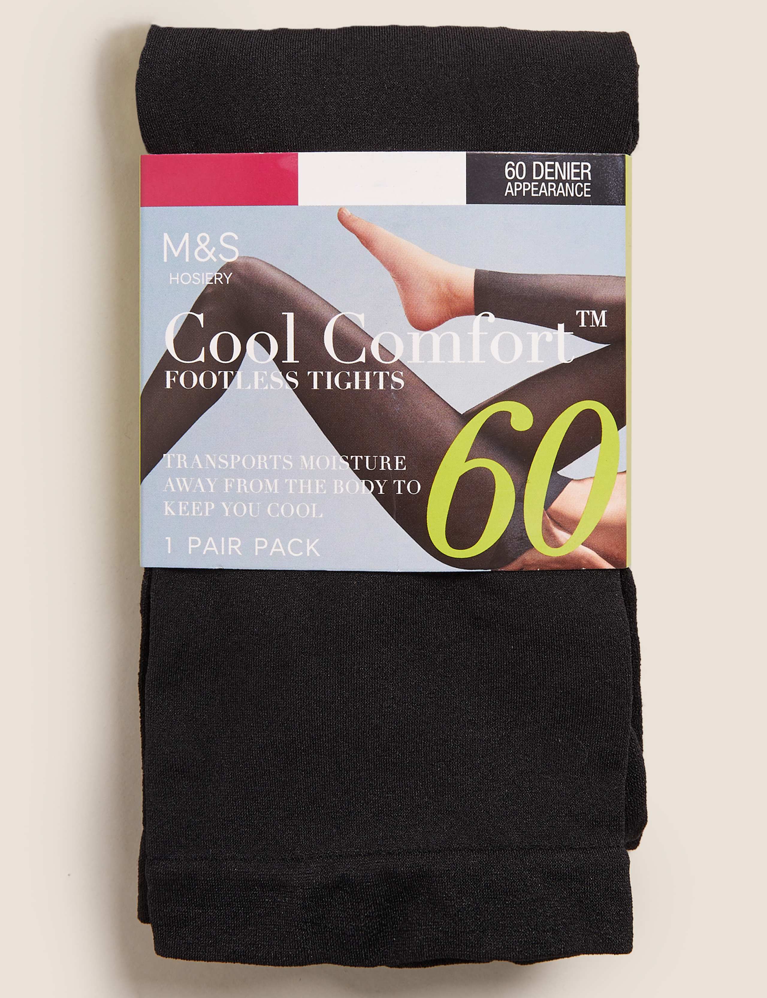 60 Denier Cool Comfort™ Cooling Footless Tights 1 of 4