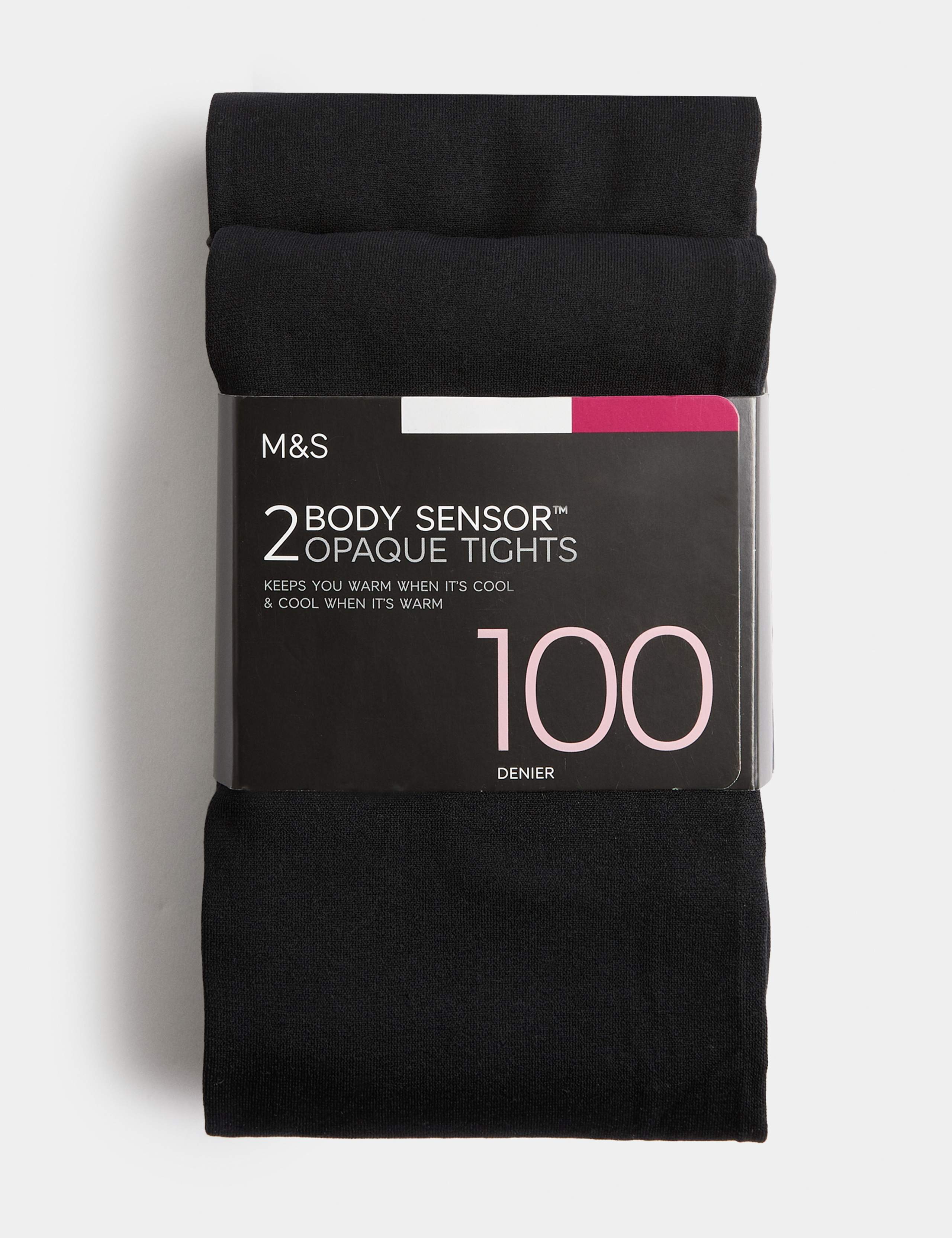 2 Pack 100 Denier Body Sensor™ Opaque Tights 2 of 6